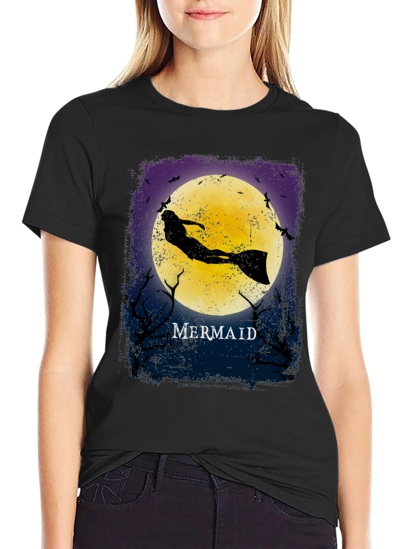 Mermaid Silhouette Graphic T-Shirt