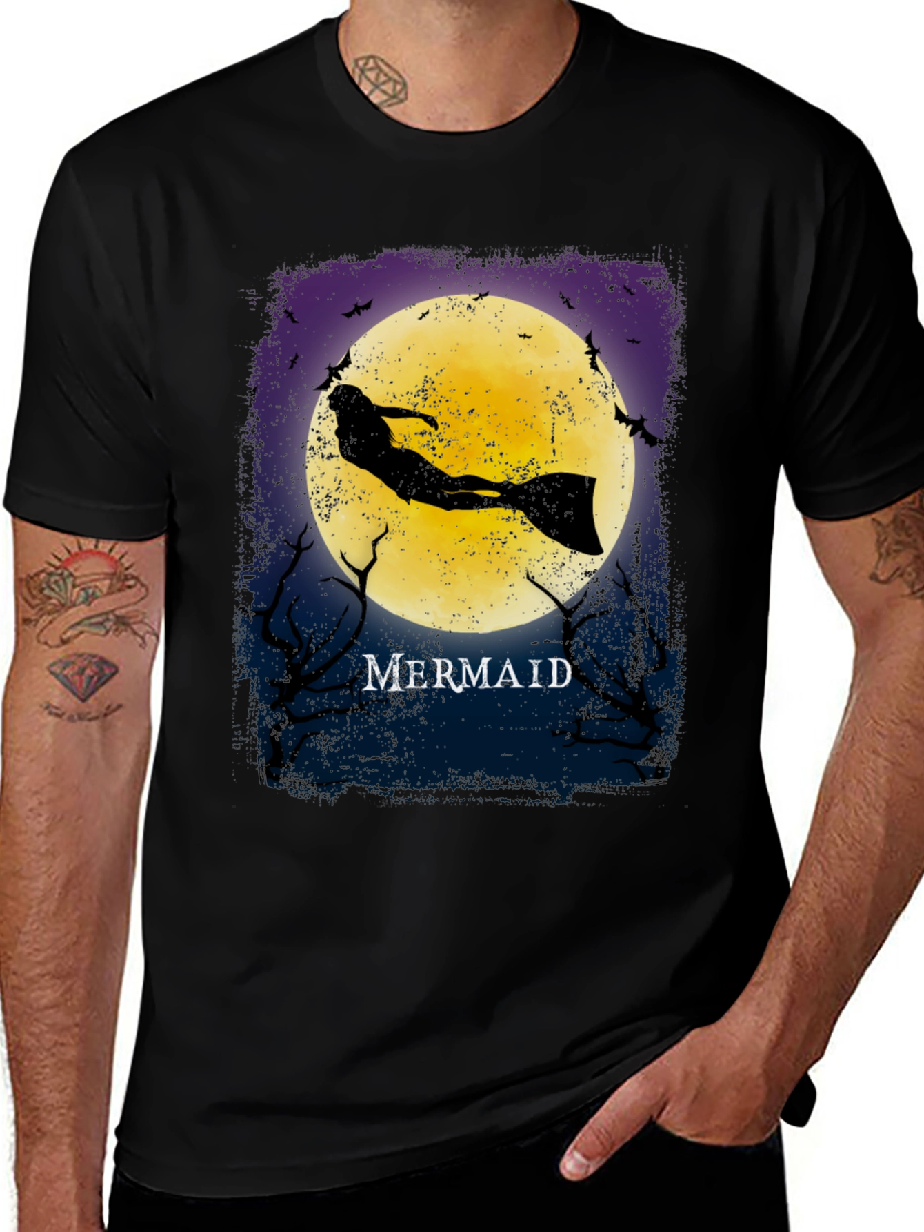Mermaid Silhouette Graphic T-Shirt
