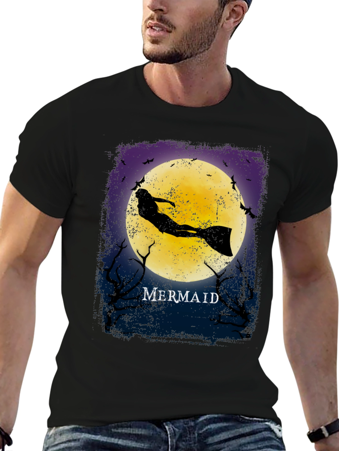 Mermaid Silhouette Graphic T-Shirt