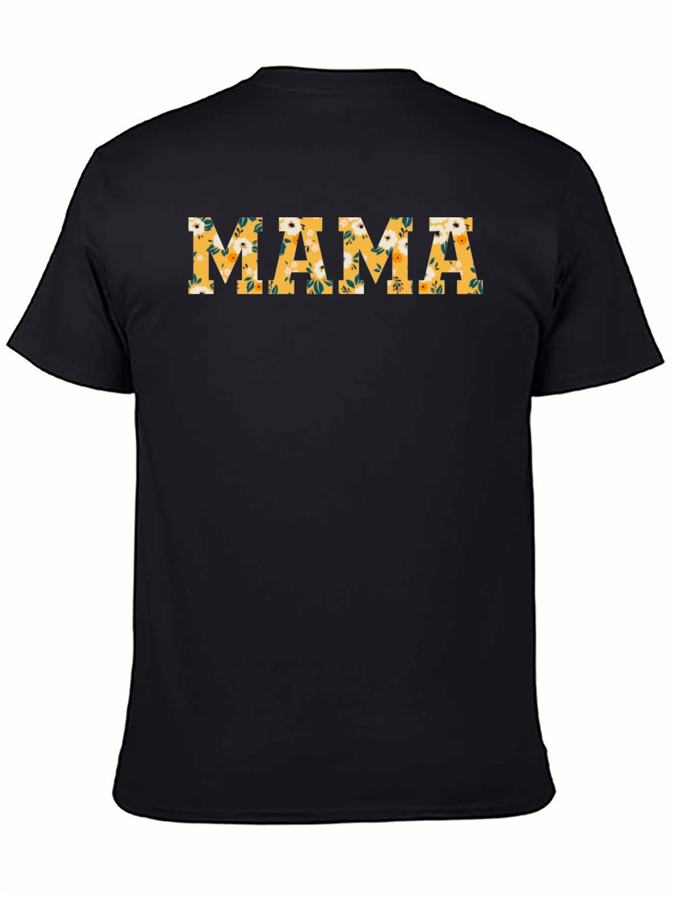 Floral Mama Graphic T-Shirt - Black Cotton Tee