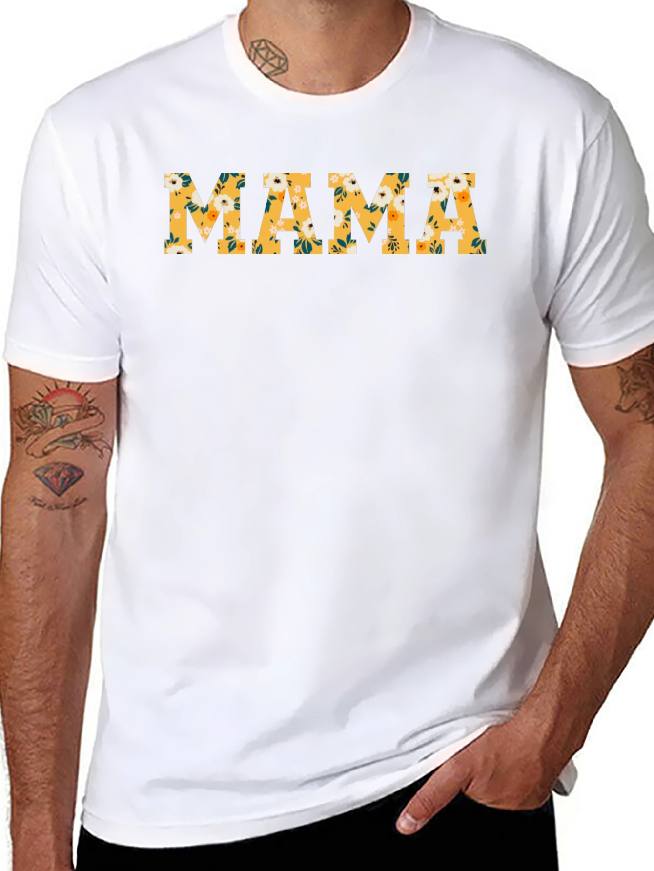 Floral Mama Graphic T-Shirt - Black Cotton Tee