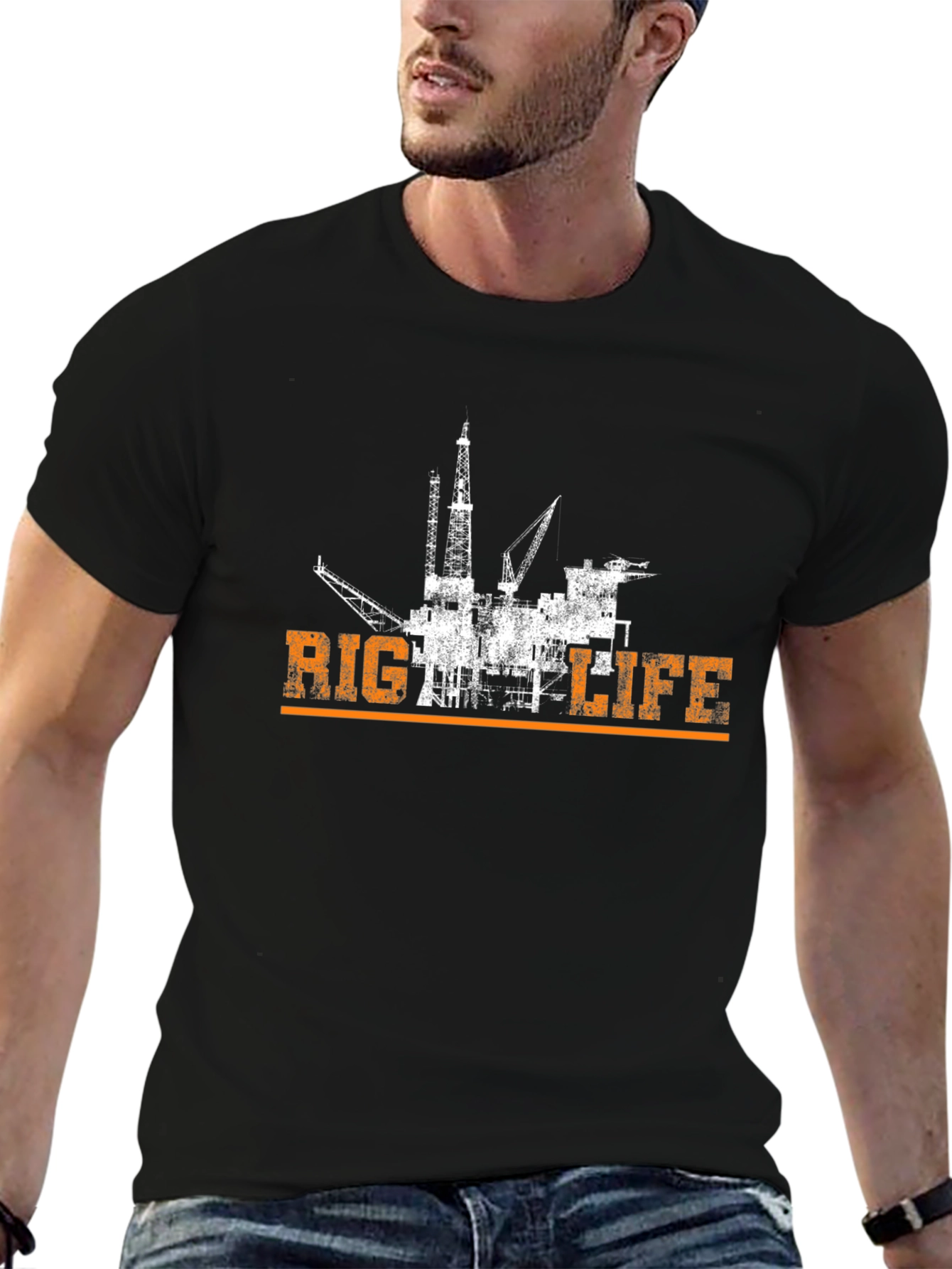 Rig Life Graphic Tee - Black Cotton T-Shirt
