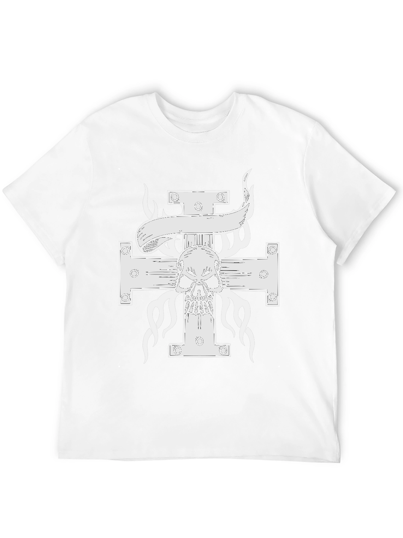 Skull and Cross Graphic T-Shirt - Black