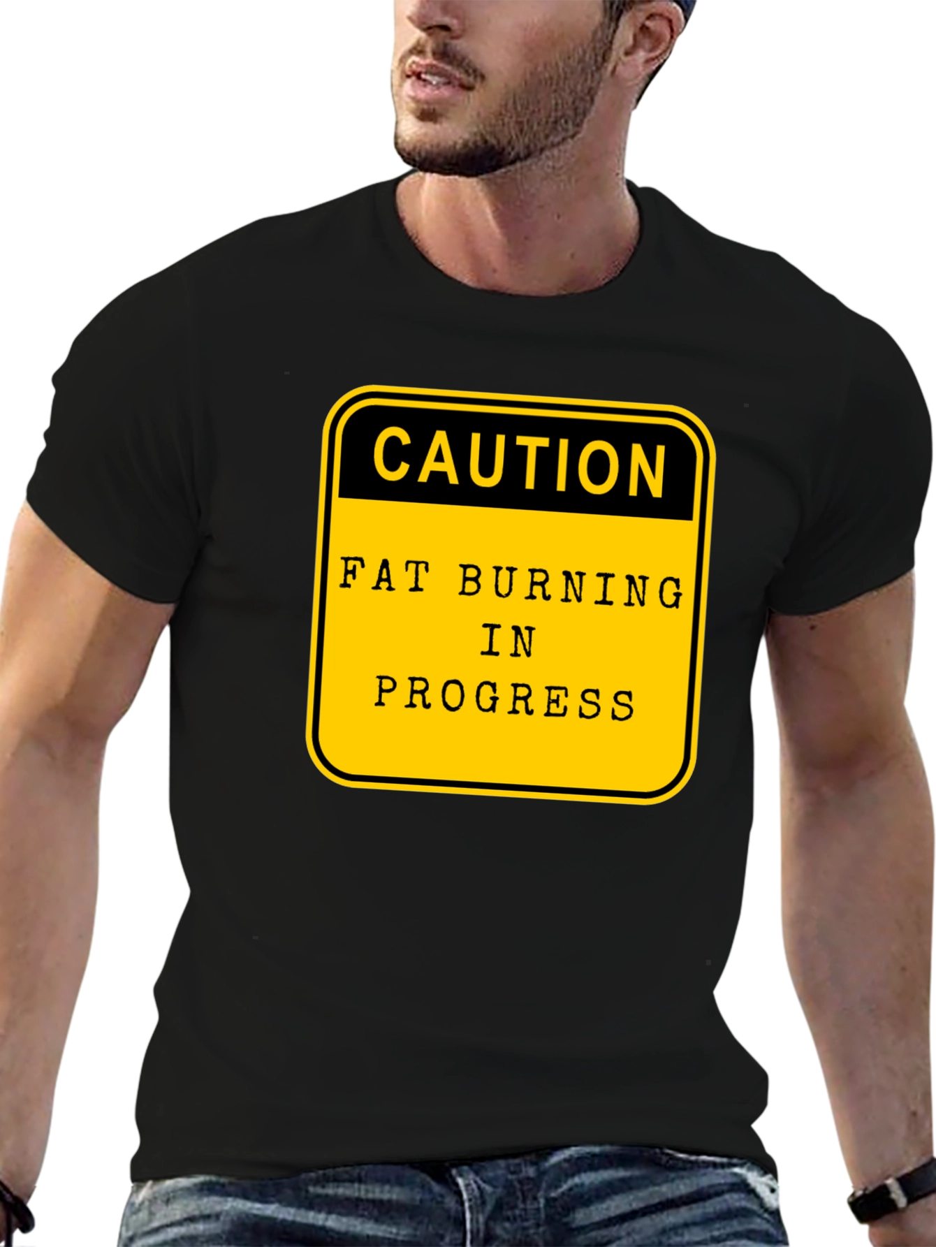 Caution Fat Burning in Progress Graphic Tee