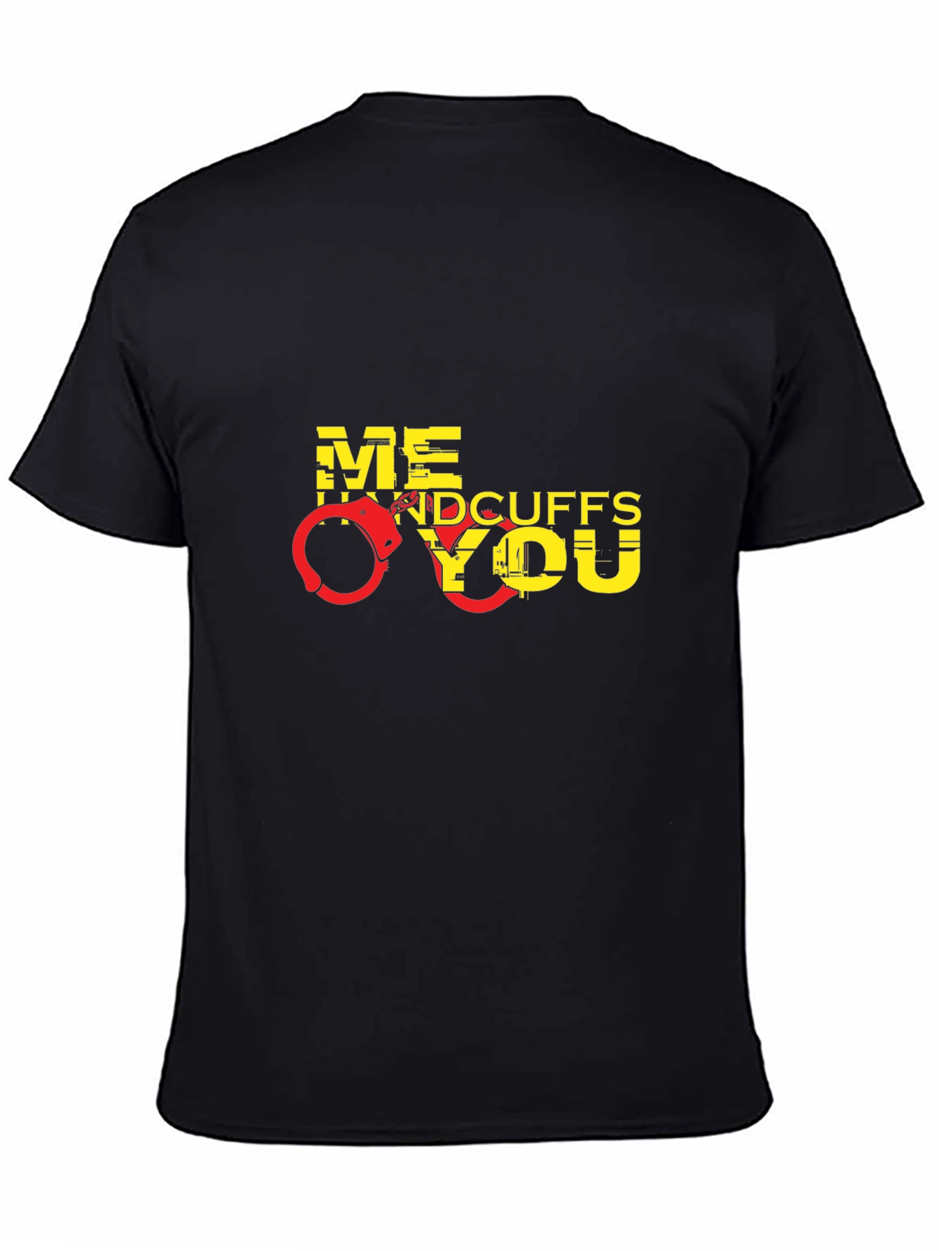 Handcuffs Graphic Mens Black T-Shirt