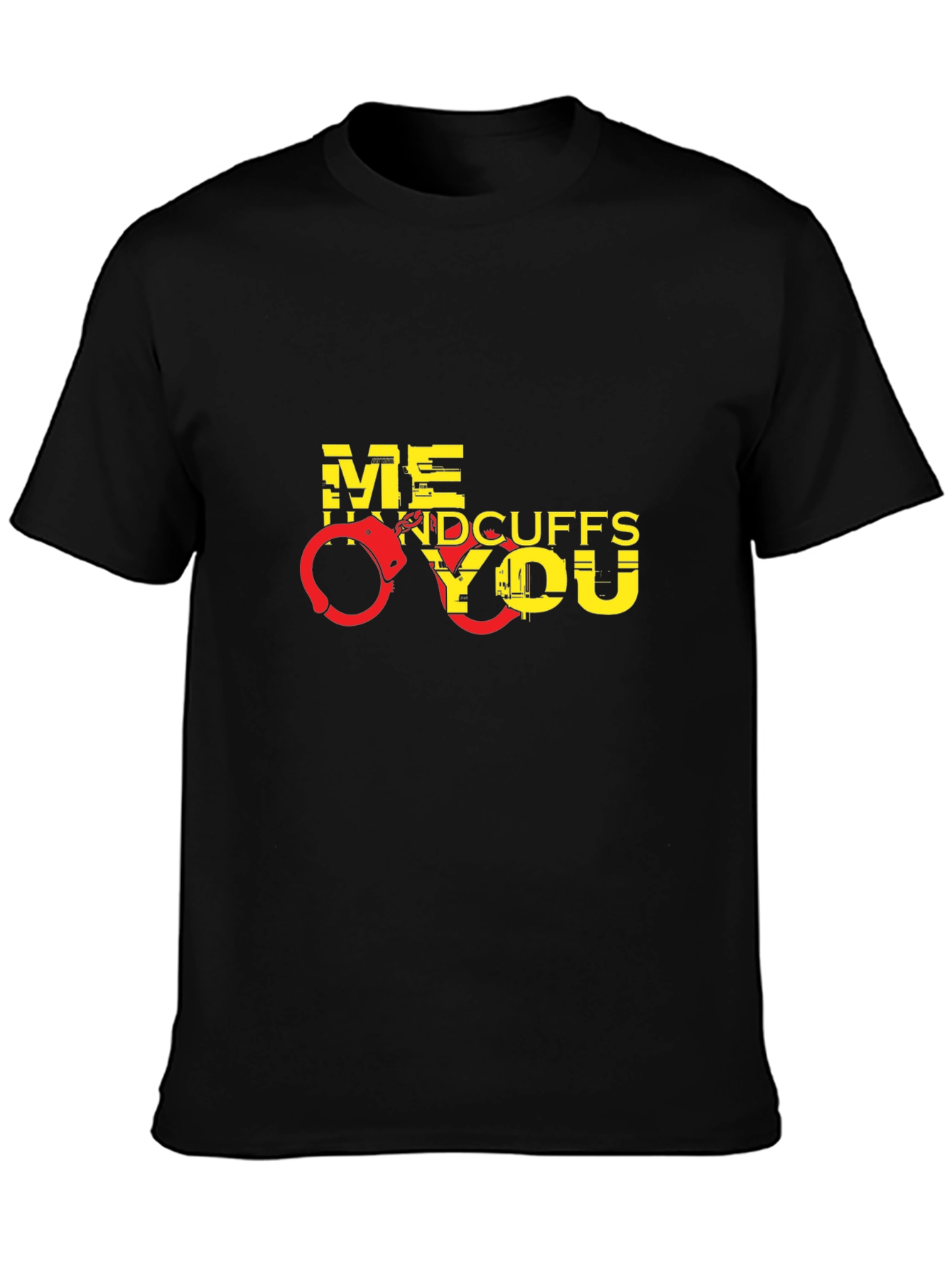 Handcuffs Graphic Mens Black T-Shirt