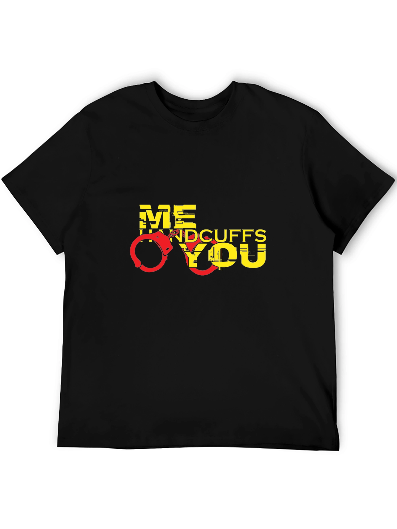 Handcuffs Graphic Mens Black T-Shirt