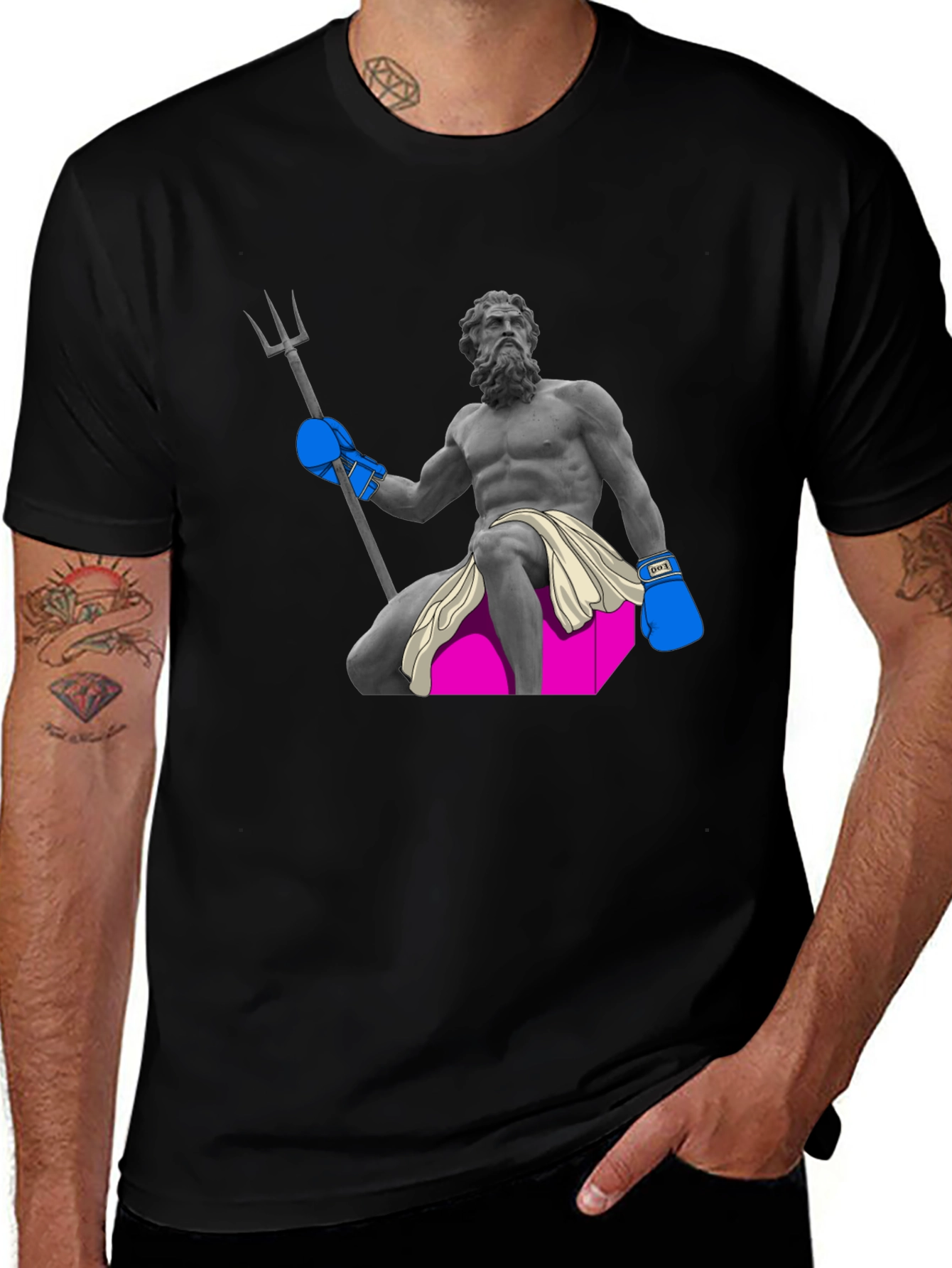 Neptune Boxer Black Graphic Tee