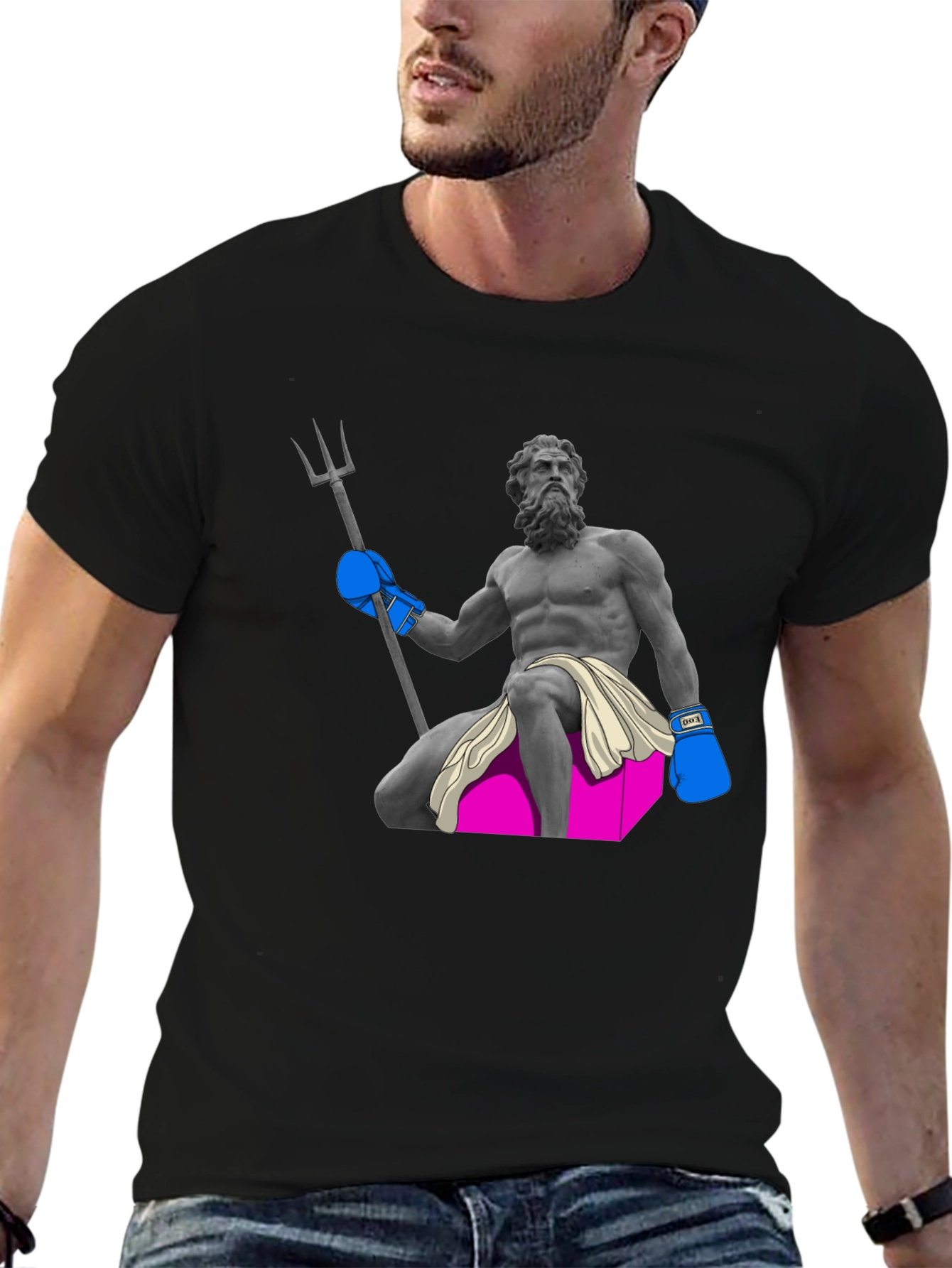 Neptune Boxer Black Graphic Tee