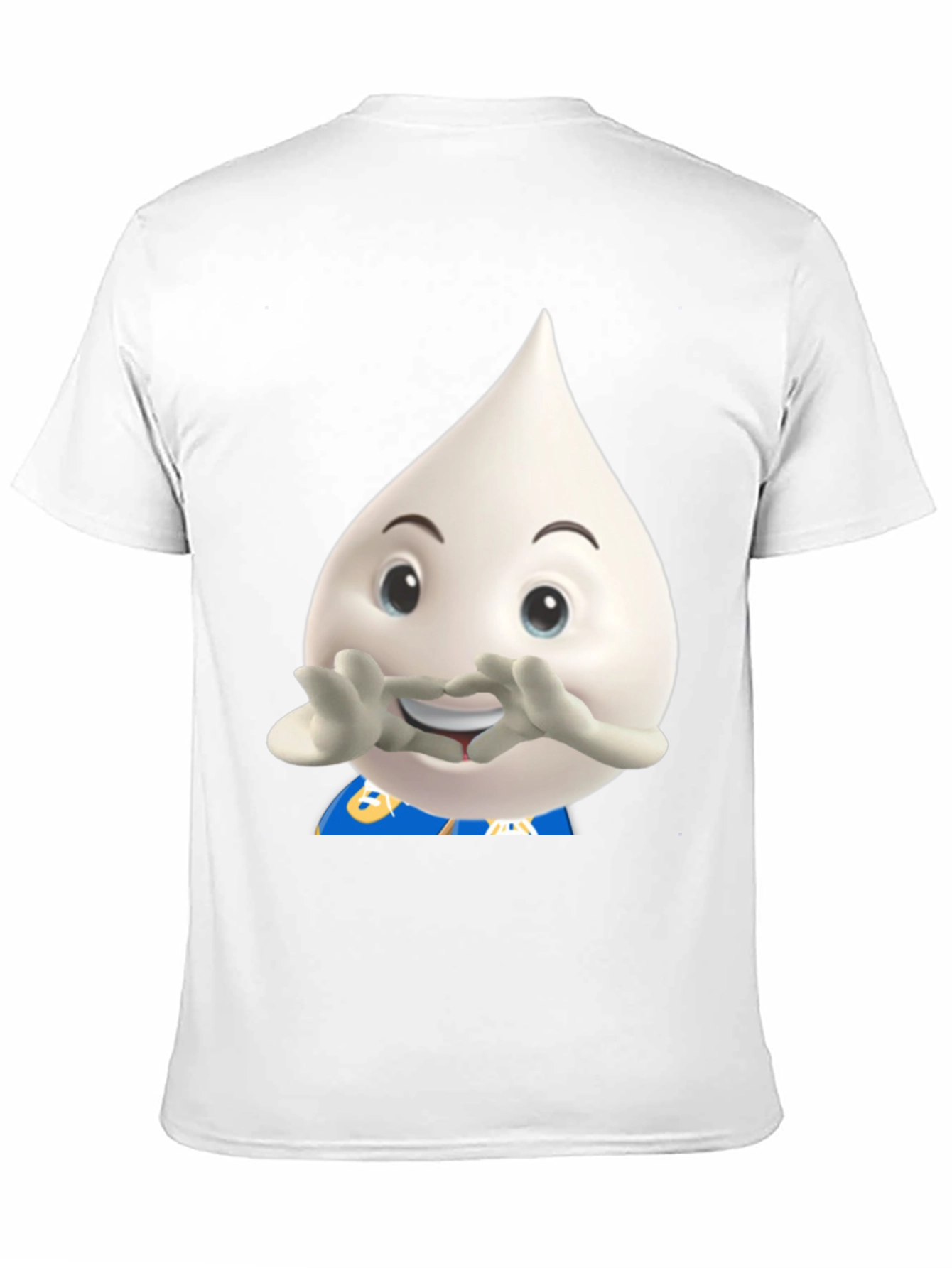 Funny Milk Drop Character Black T-Shirt