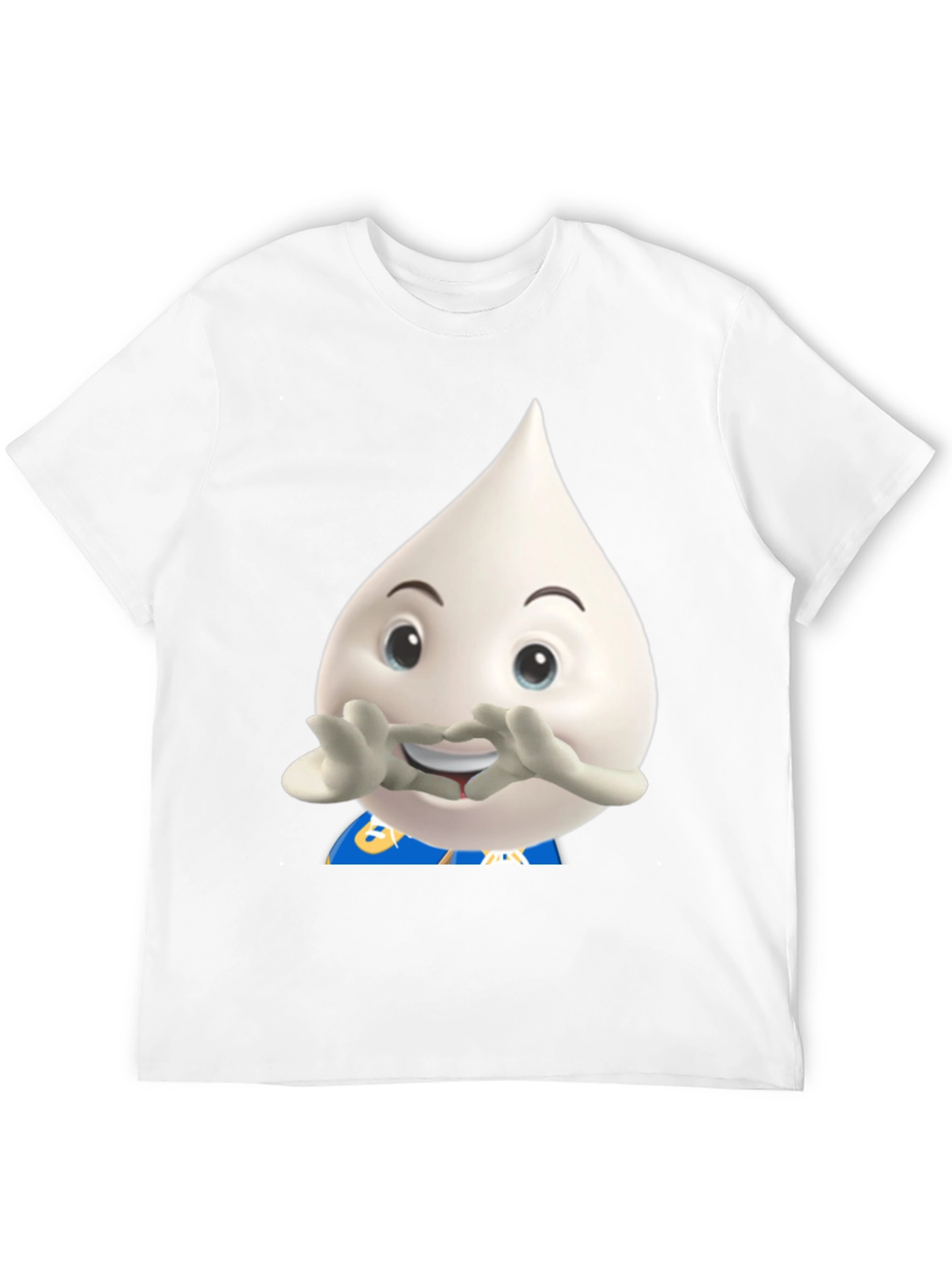 Funny Milk Drop Character Black T-Shirt