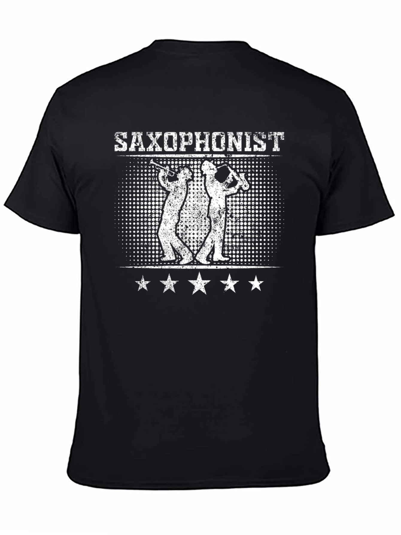 Saxophonist Graphic Print Black T-shirt