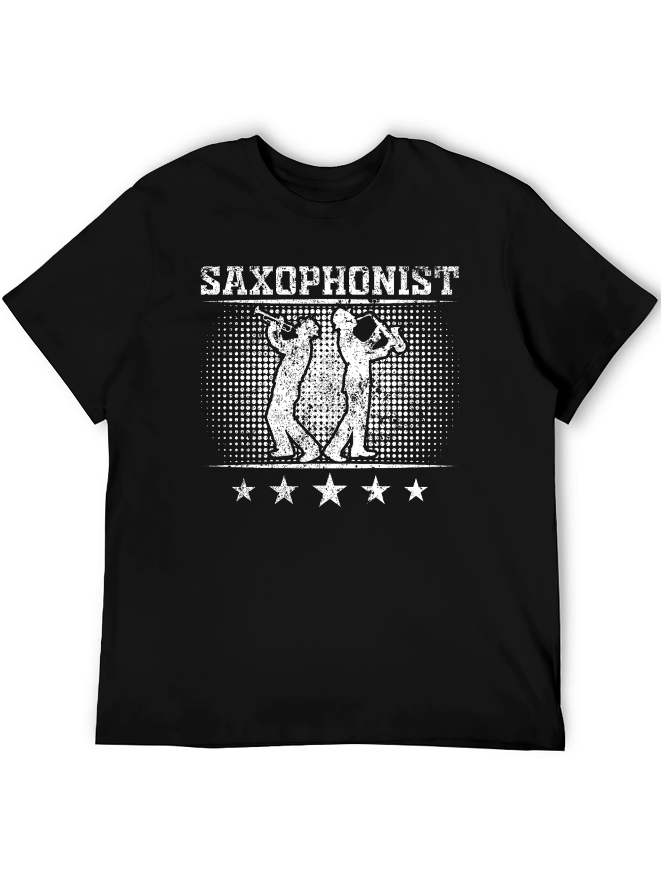 Saxophonist Graphic Print Black T-shirt