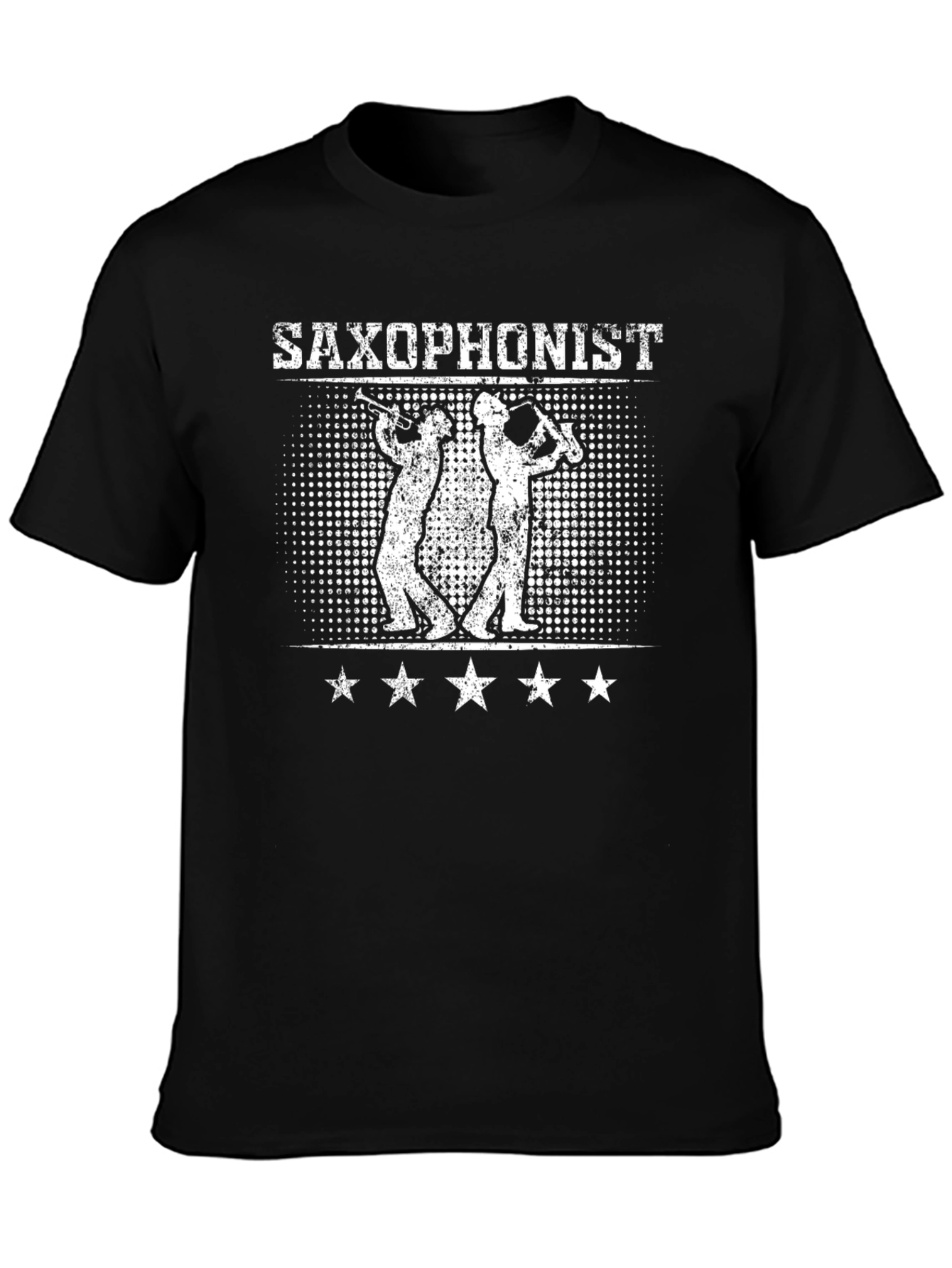 Saxophonist Graphic Print Black T-shirt