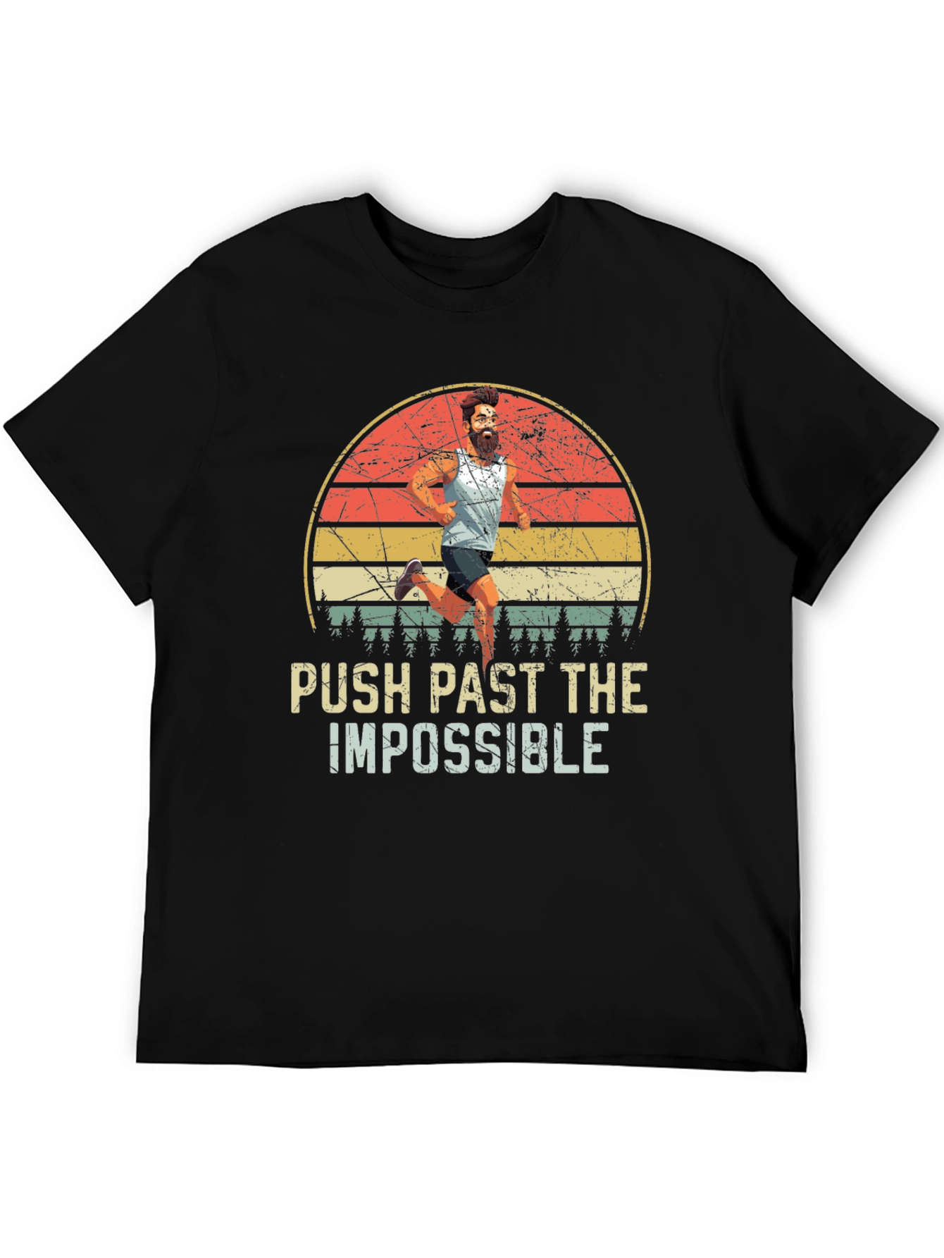 Push Past Impossible Retro Graphic Tee