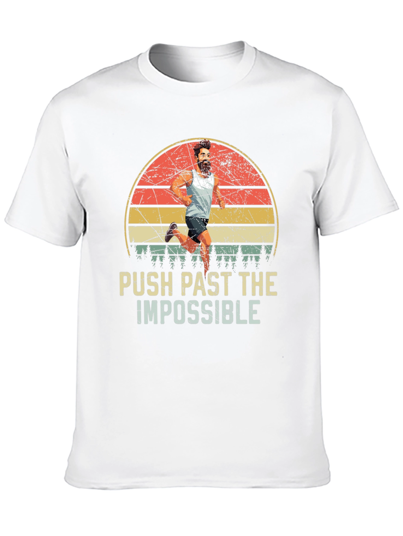 Push Past Impossible Retro Graphic Tee