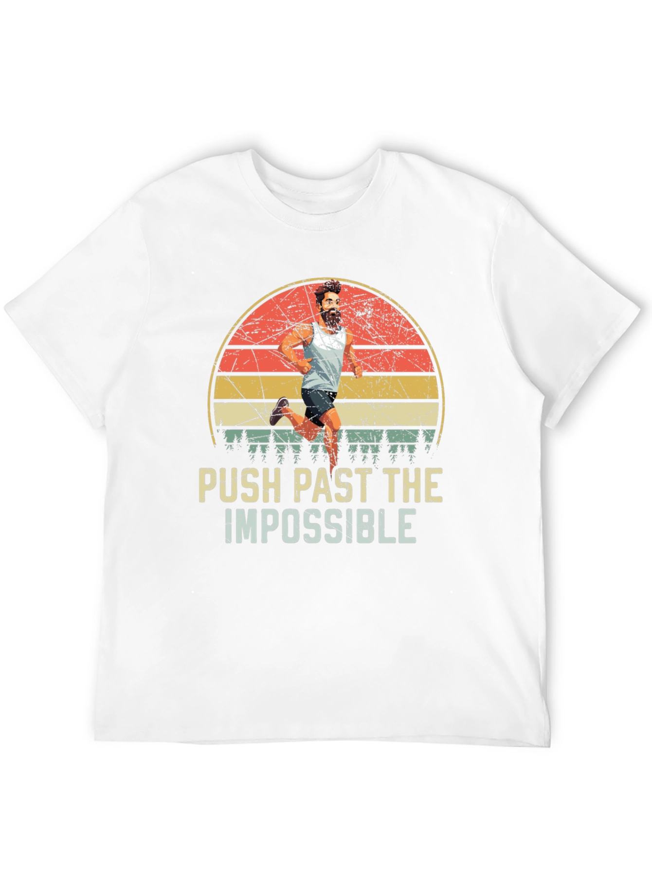 Push Past Impossible Retro Graphic Tee