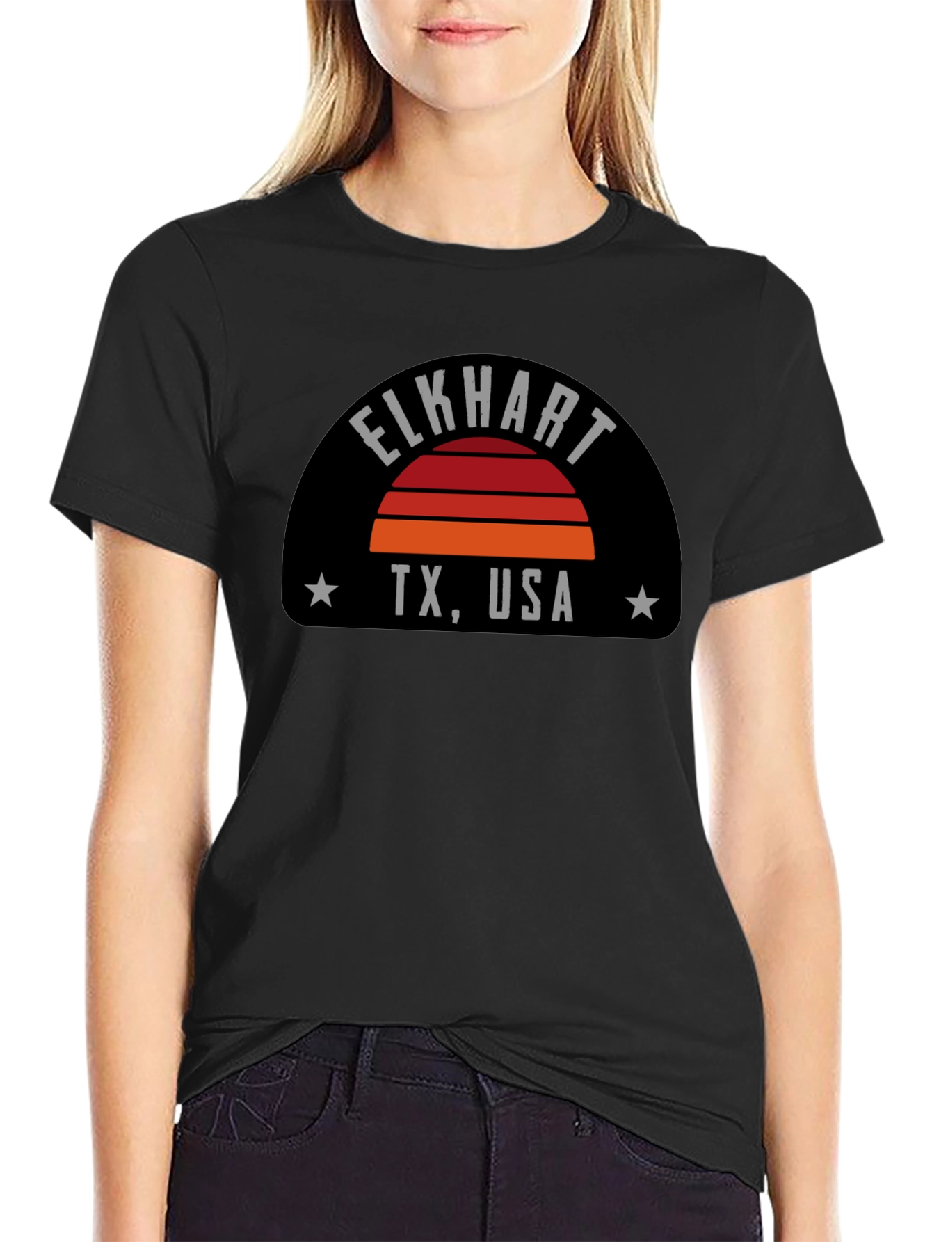 Elkhart TX USA Black Graphic Tee