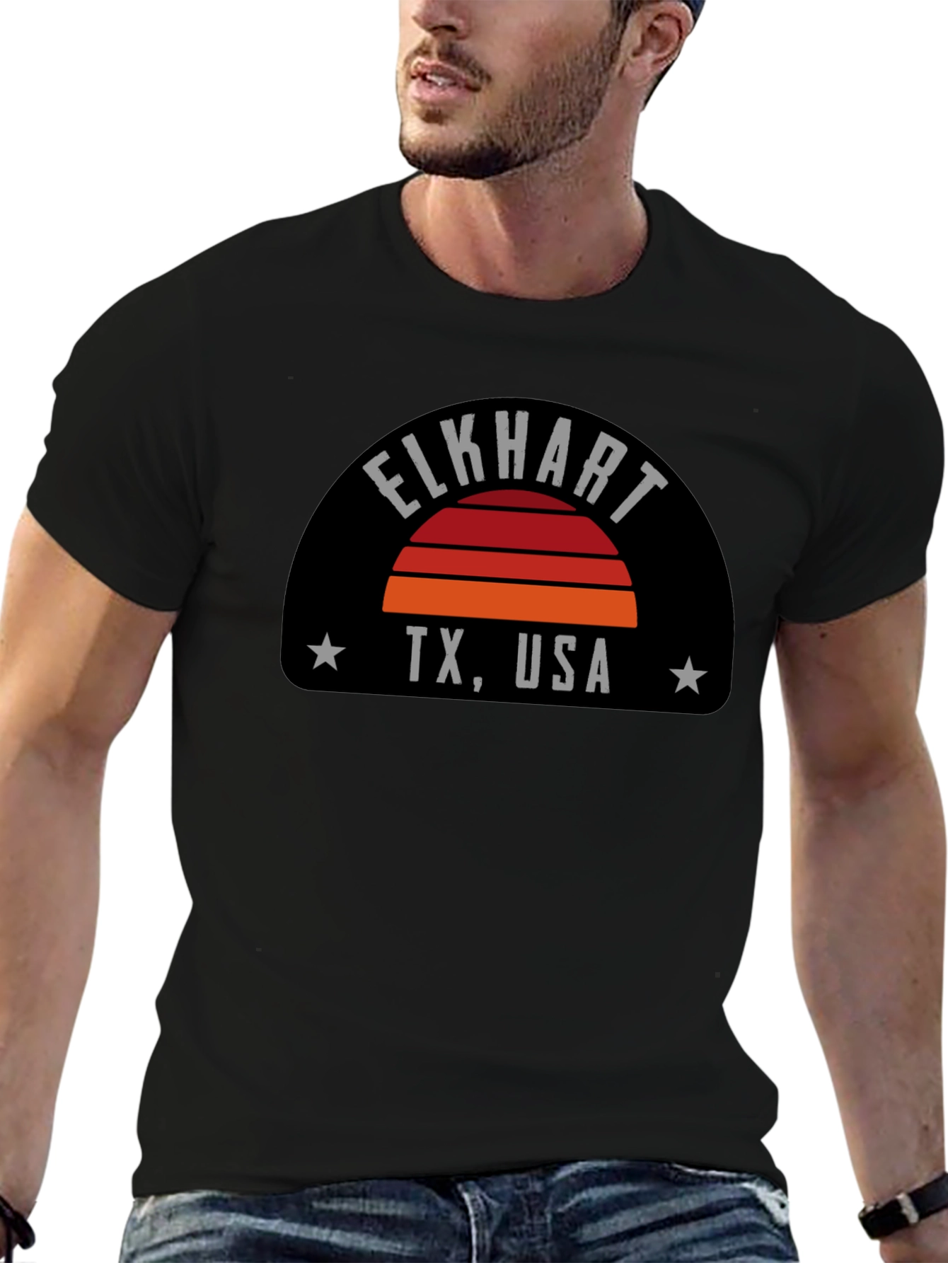 Elkhart TX USA Black Graphic Tee