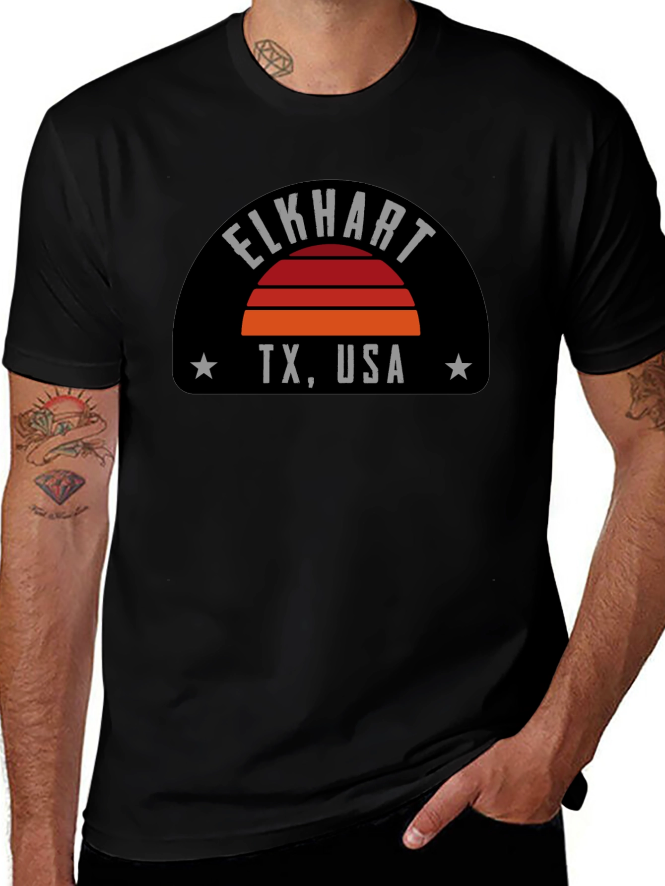 Elkhart TX USA Black Graphic Tee