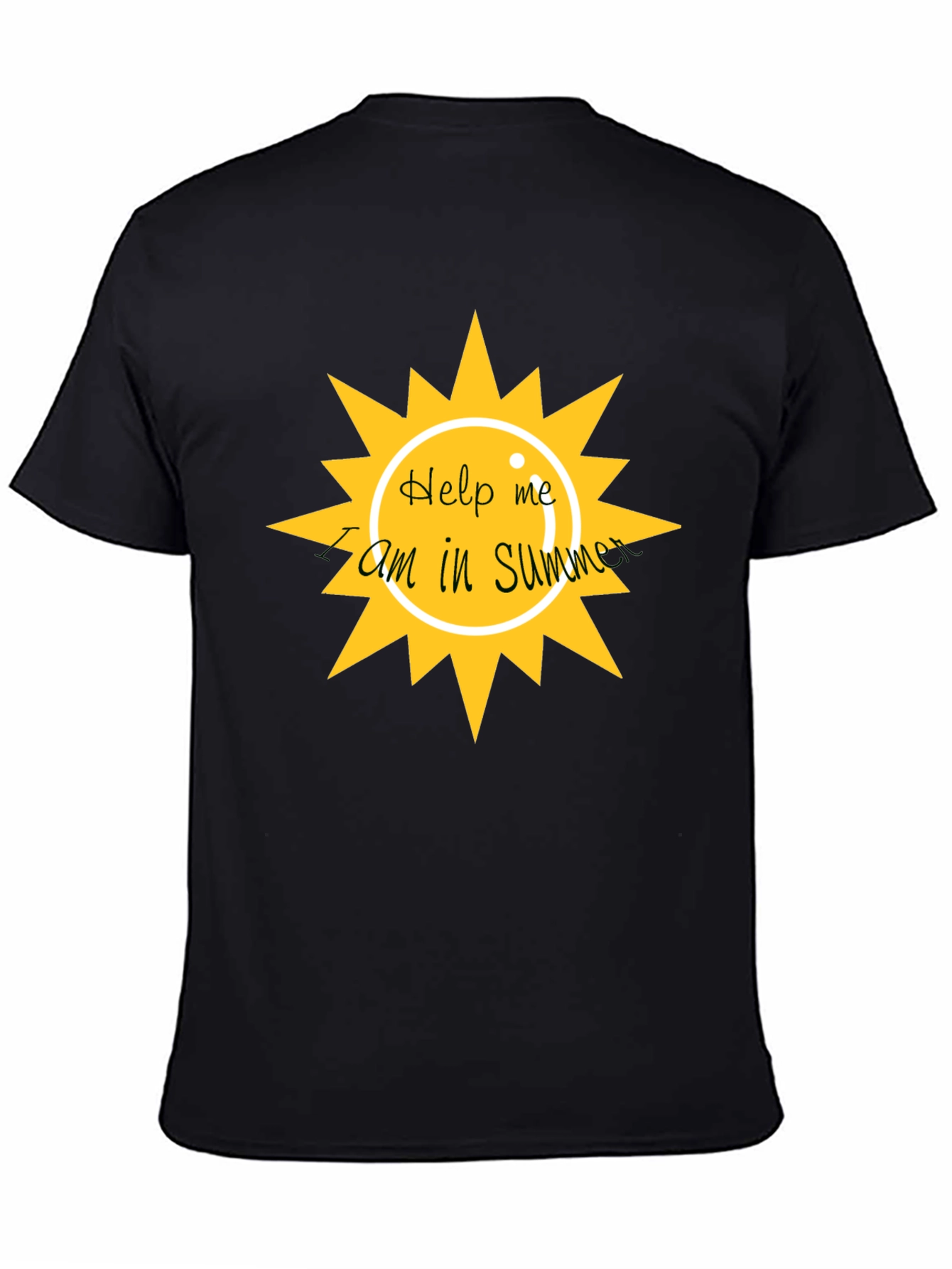 Help Me I am In Summer Black Graphic Tee