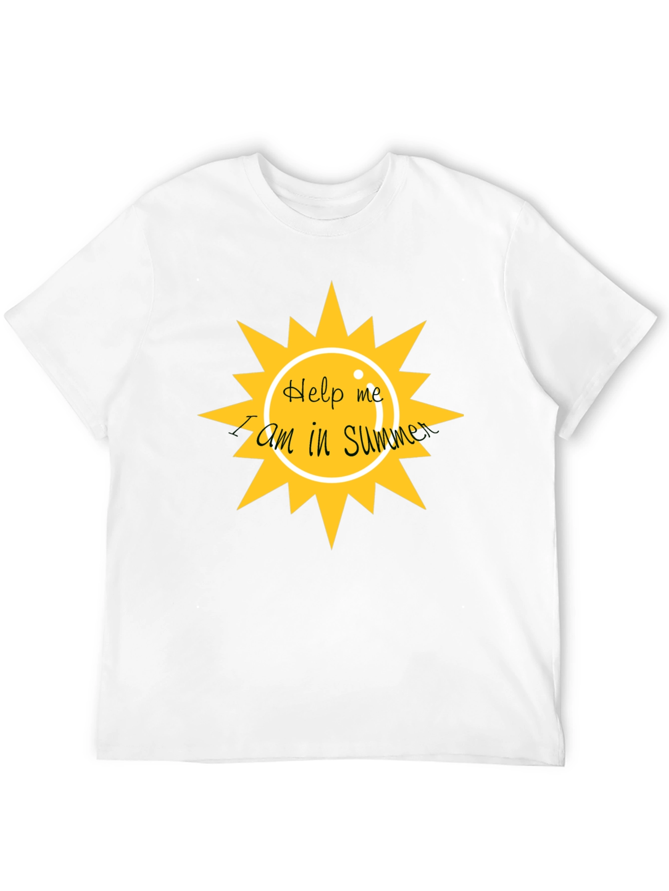 Help Me I am In Summer Black Graphic Tee