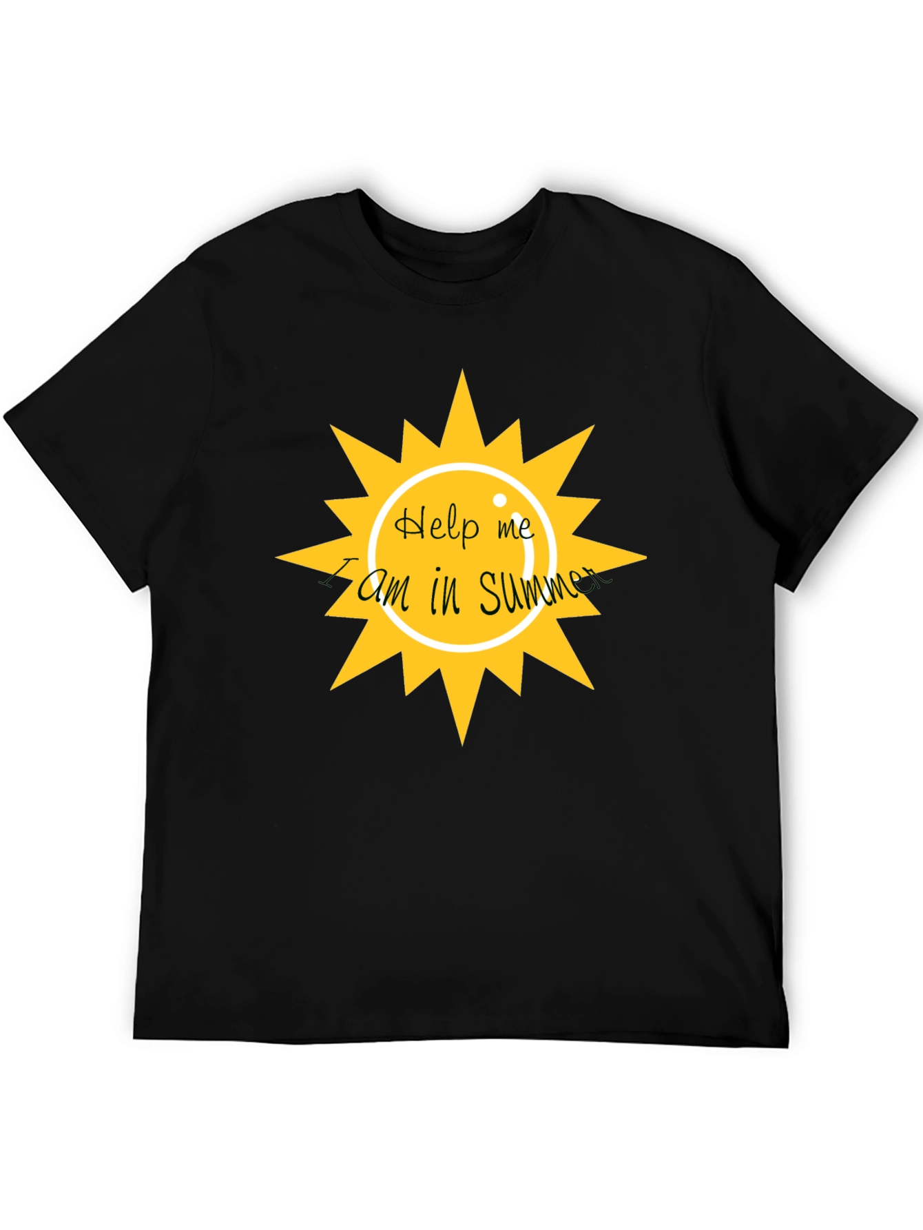 Help Me I am In Summer Black Graphic Tee