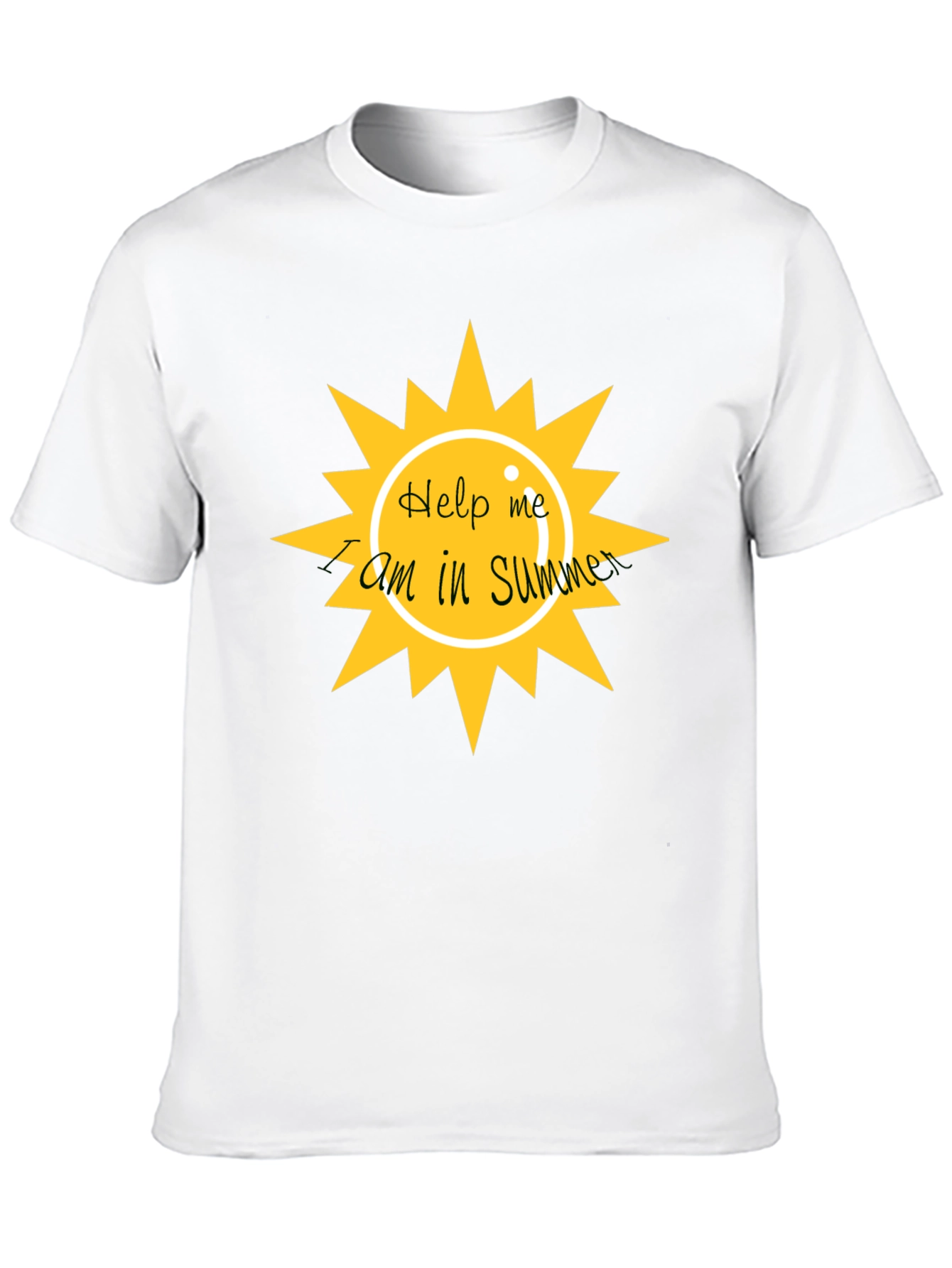 Help Me I am In Summer Black Graphic Tee