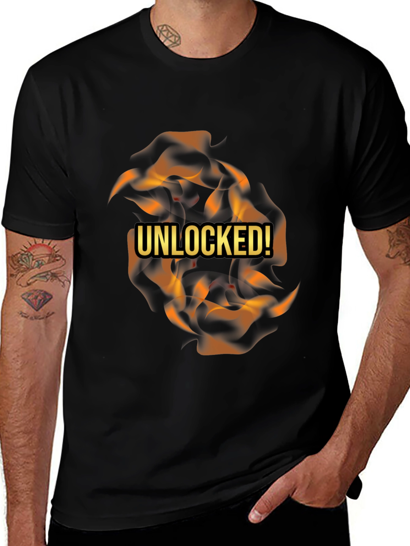 Unleashed Flames Black T-Shirt