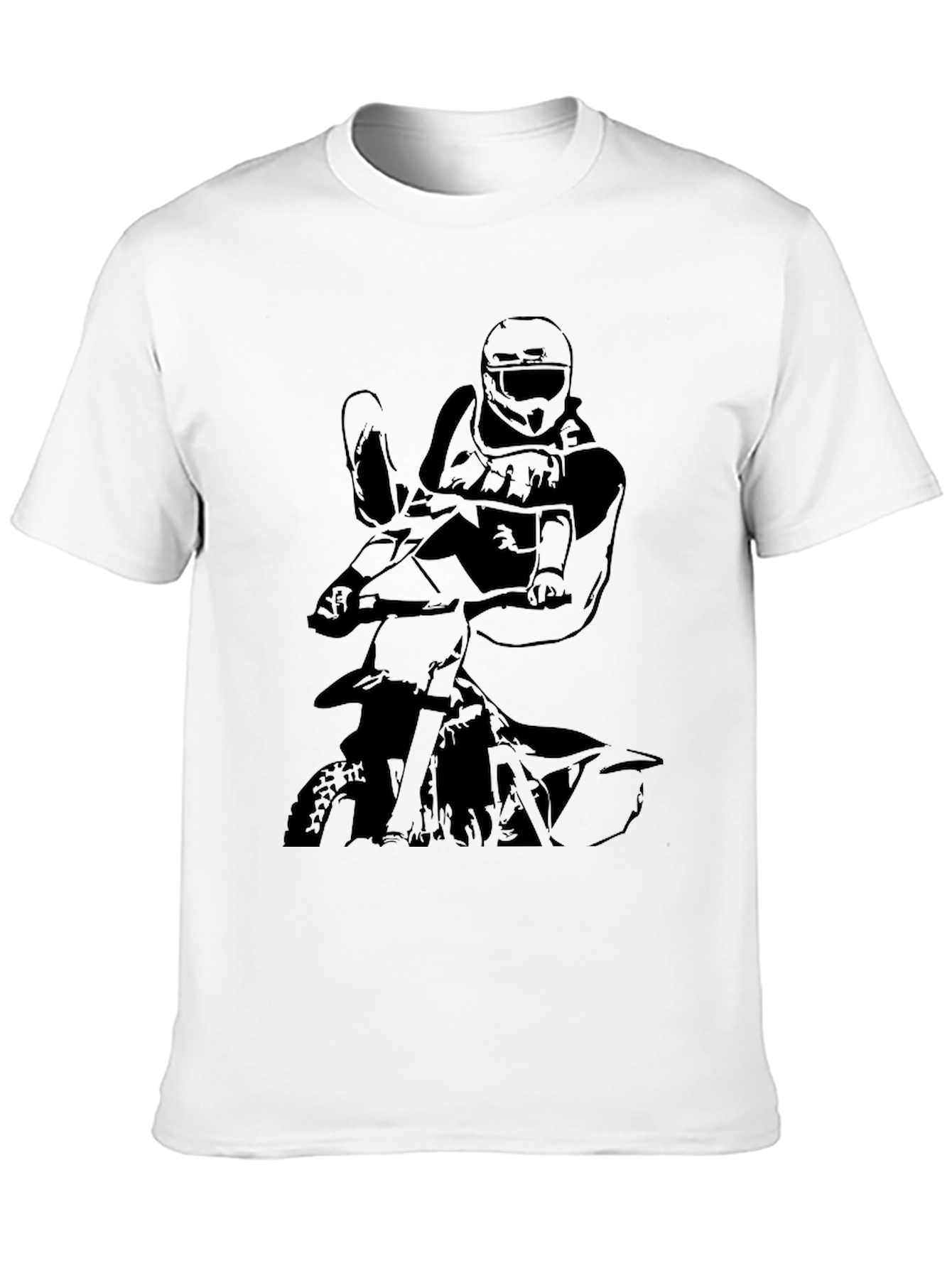 Black Motocross Rider Graphic T-Shirt