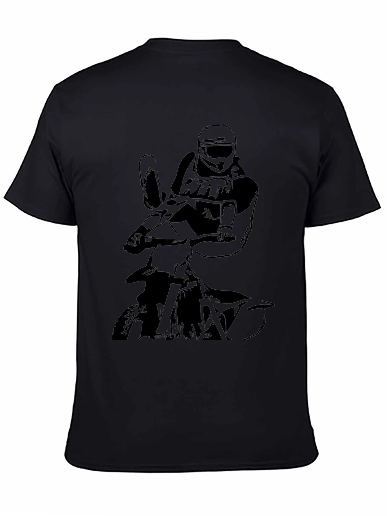 Black Motocross Rider Graphic T-Shirt