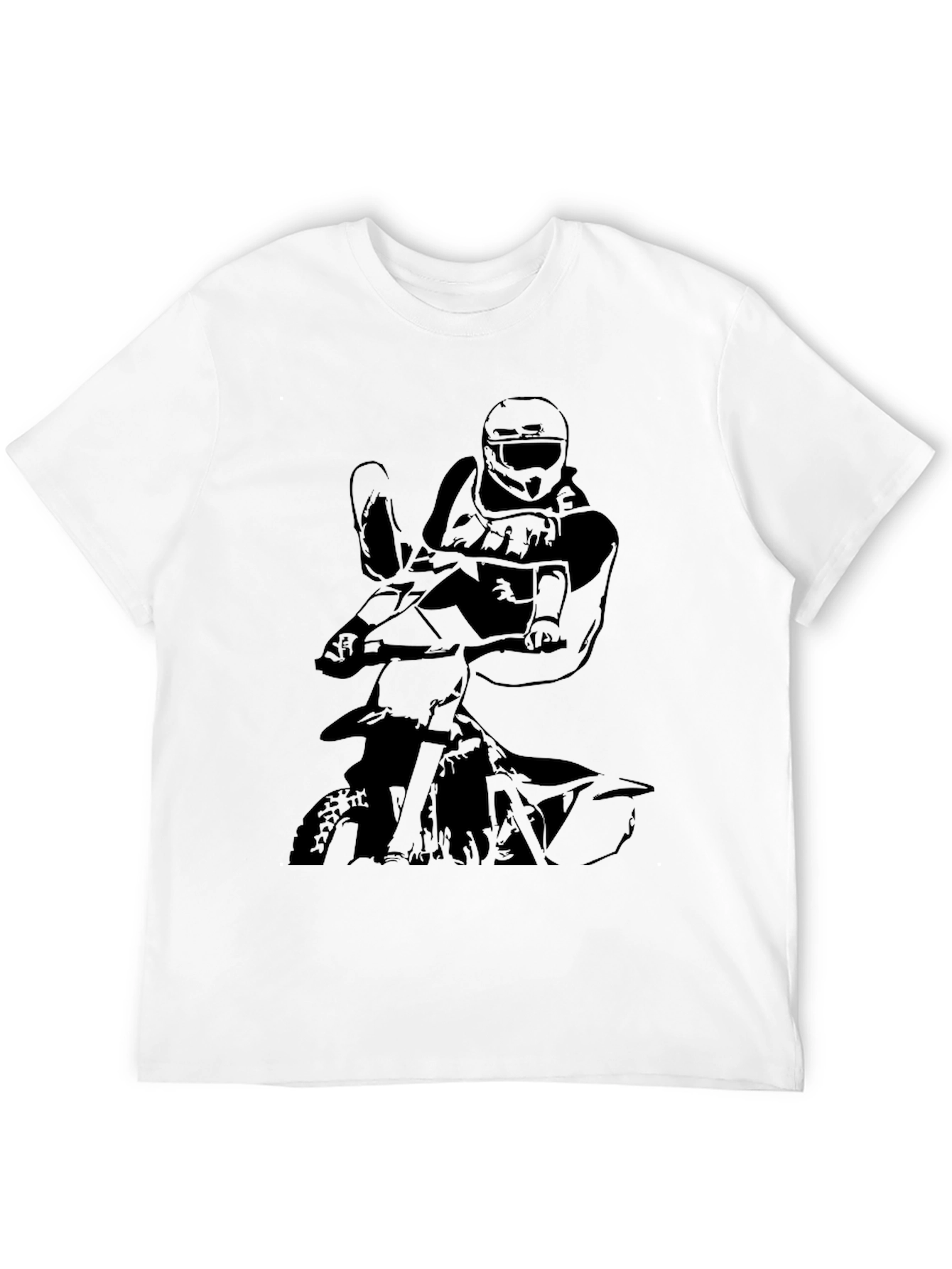 Black Motocross Rider Graphic T-Shirt