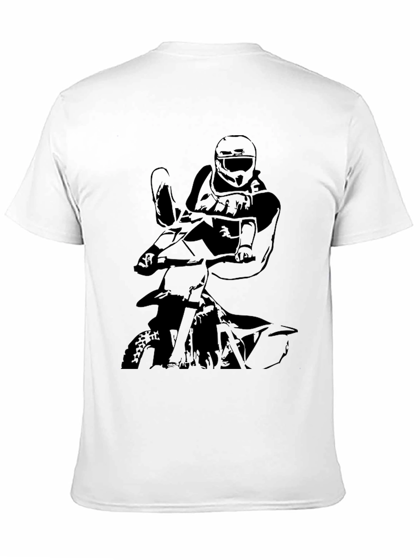 Black Motocross Rider Graphic T-Shirt