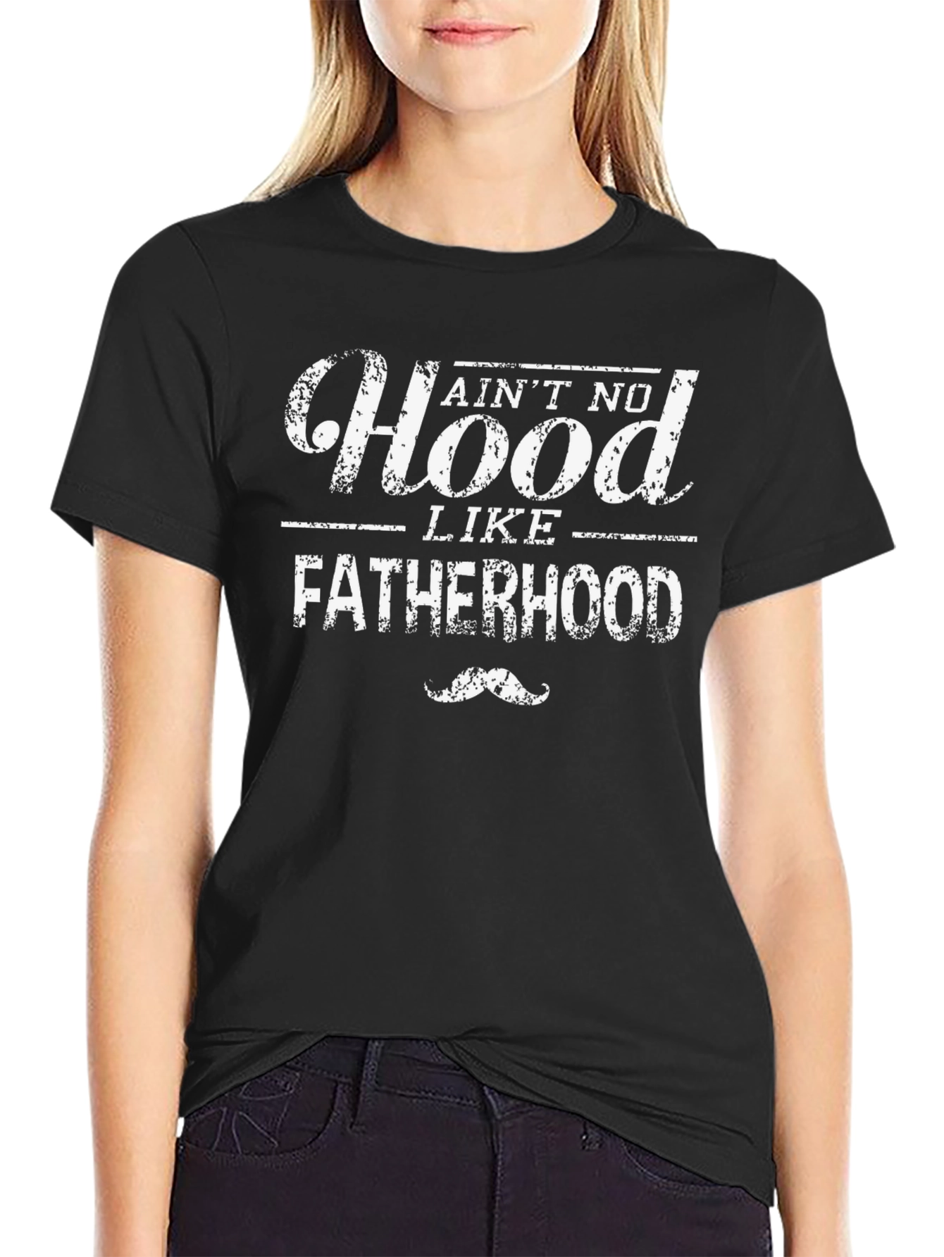Aint No Hood Like Fatherhood T-Shirt - Black