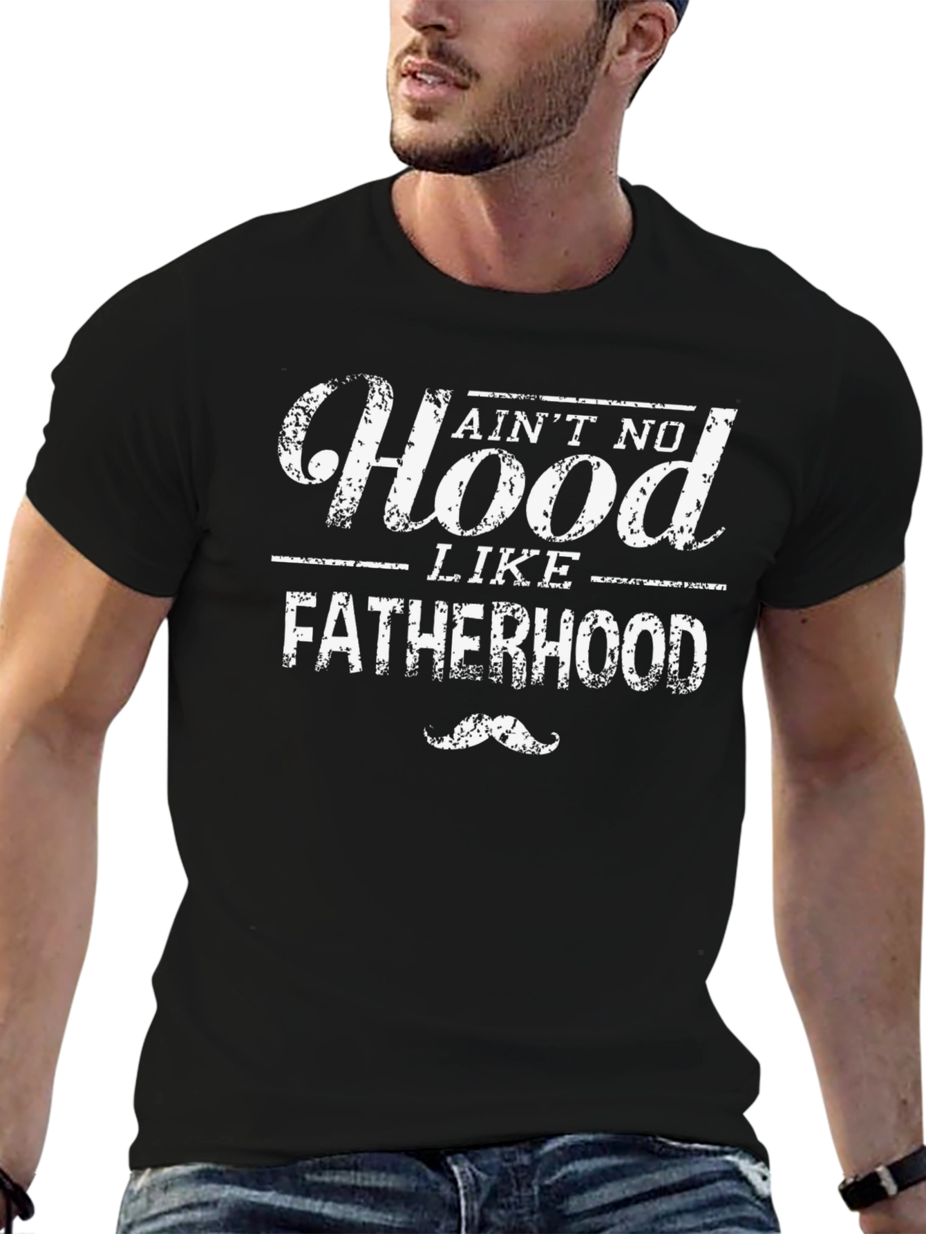 Aint No Hood Like Fatherhood T-Shirt - Black