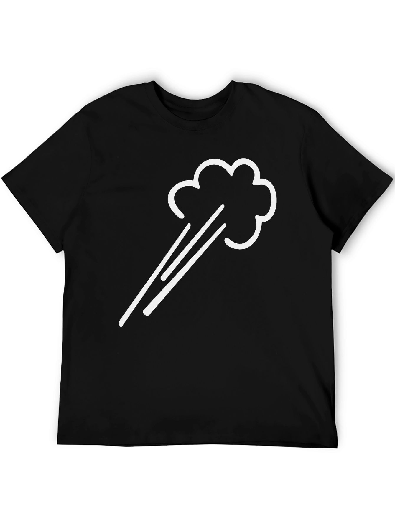 Funny Fart Cloud Graphic T-Shirt - Black Cotton Blend