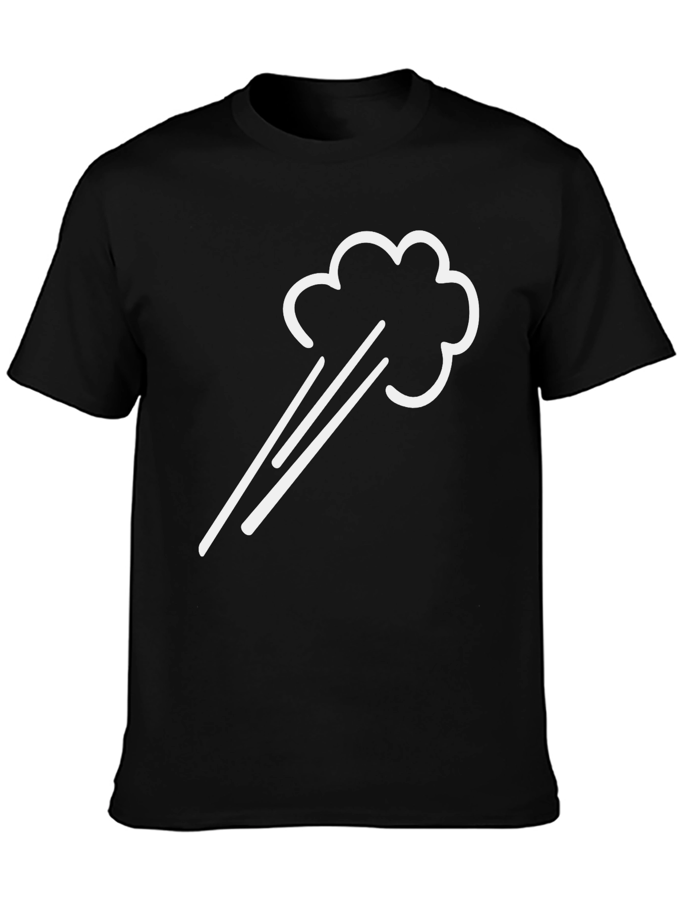 Funny Fart Cloud Graphic T-Shirt - Black Cotton Blend