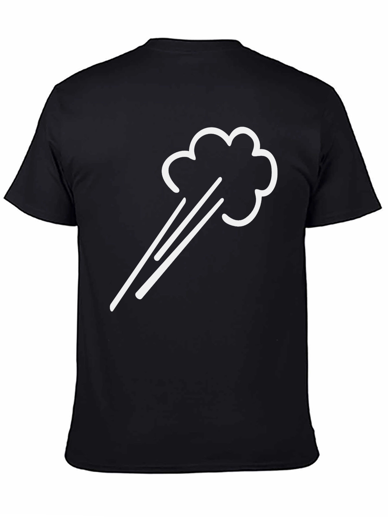 Funny Fart Cloud Graphic T-Shirt - Black Cotton Blend