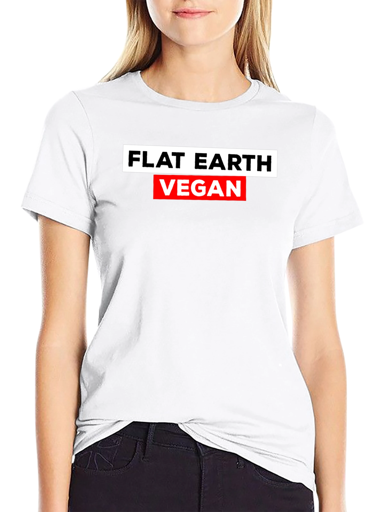 Flat Earth Vegan T-Shirt - Humorous Statement Tee