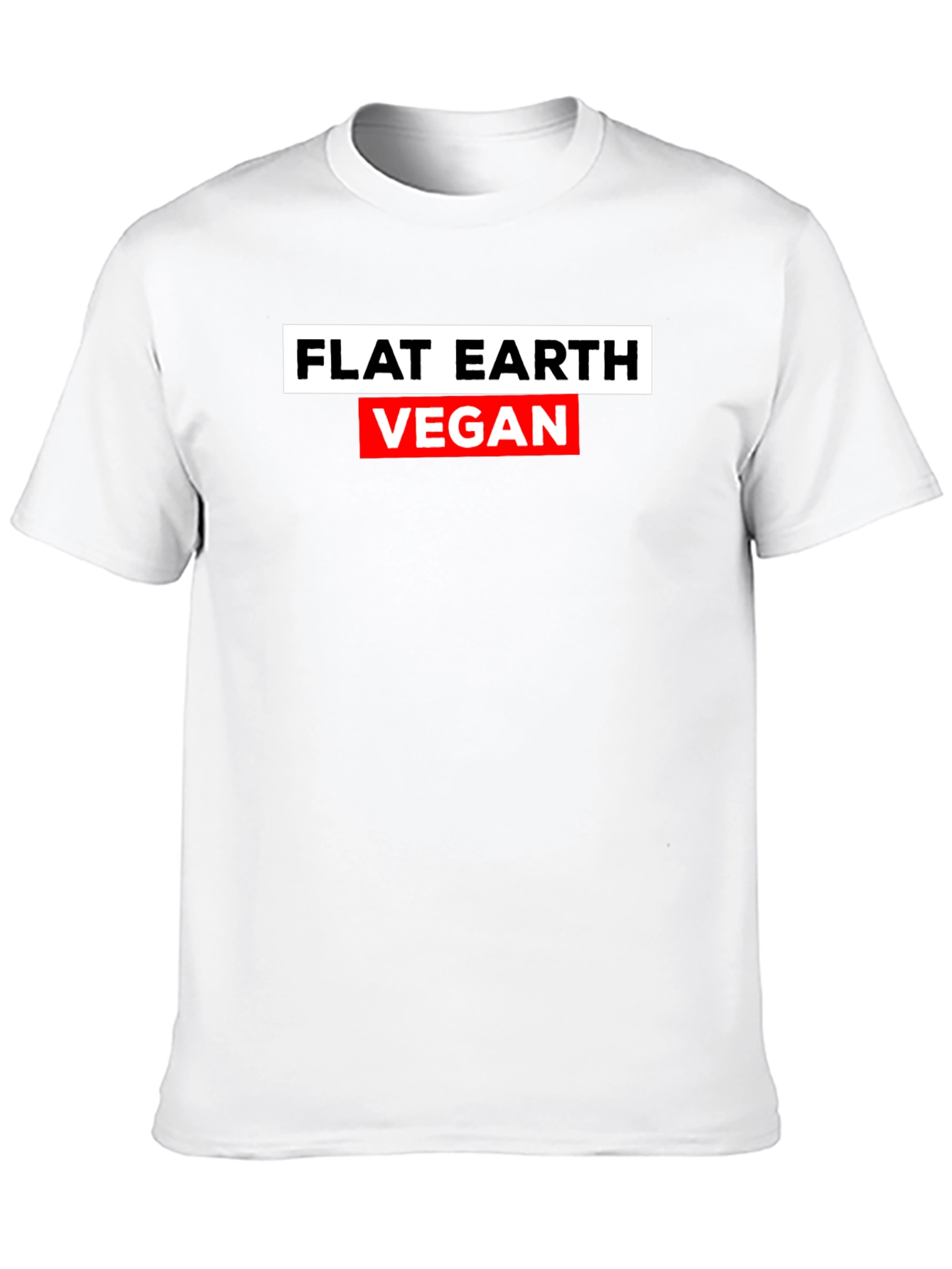 Flat Earth Vegan T-Shirt - Humorous Statement Tee