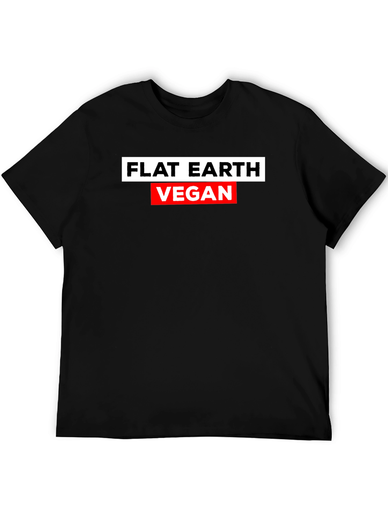Flat Earth Vegan T-Shirt - Humorous Statement Tee