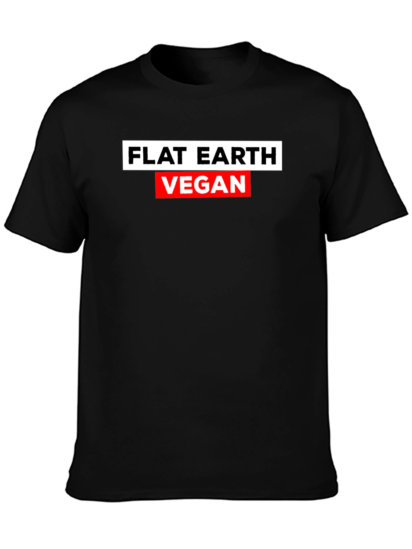 Flat Earth Vegan T-Shirt - Humorous Statement Tee