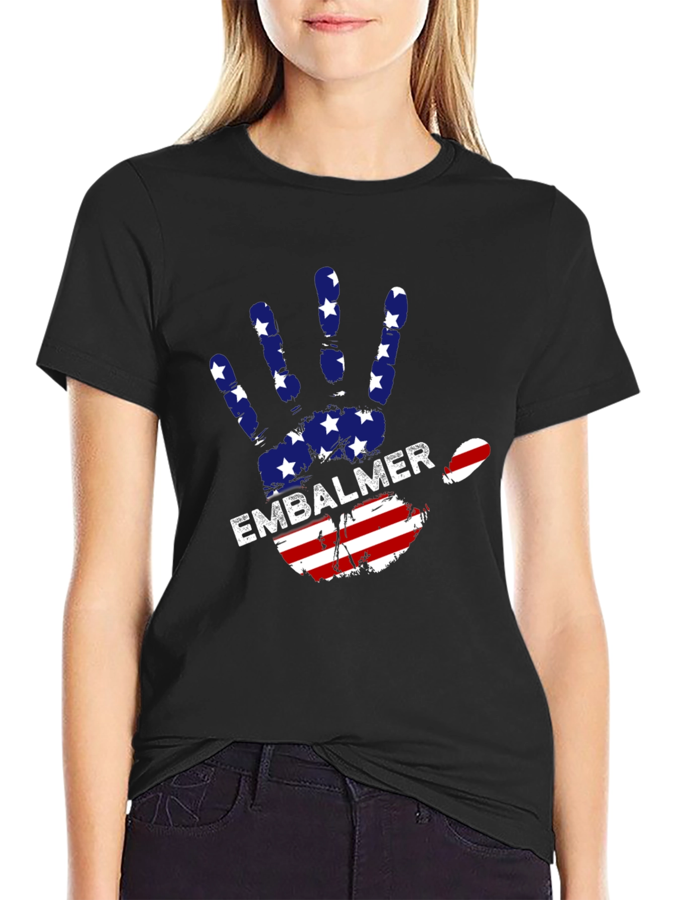 Embalmer American Flag Hand T-Shirt