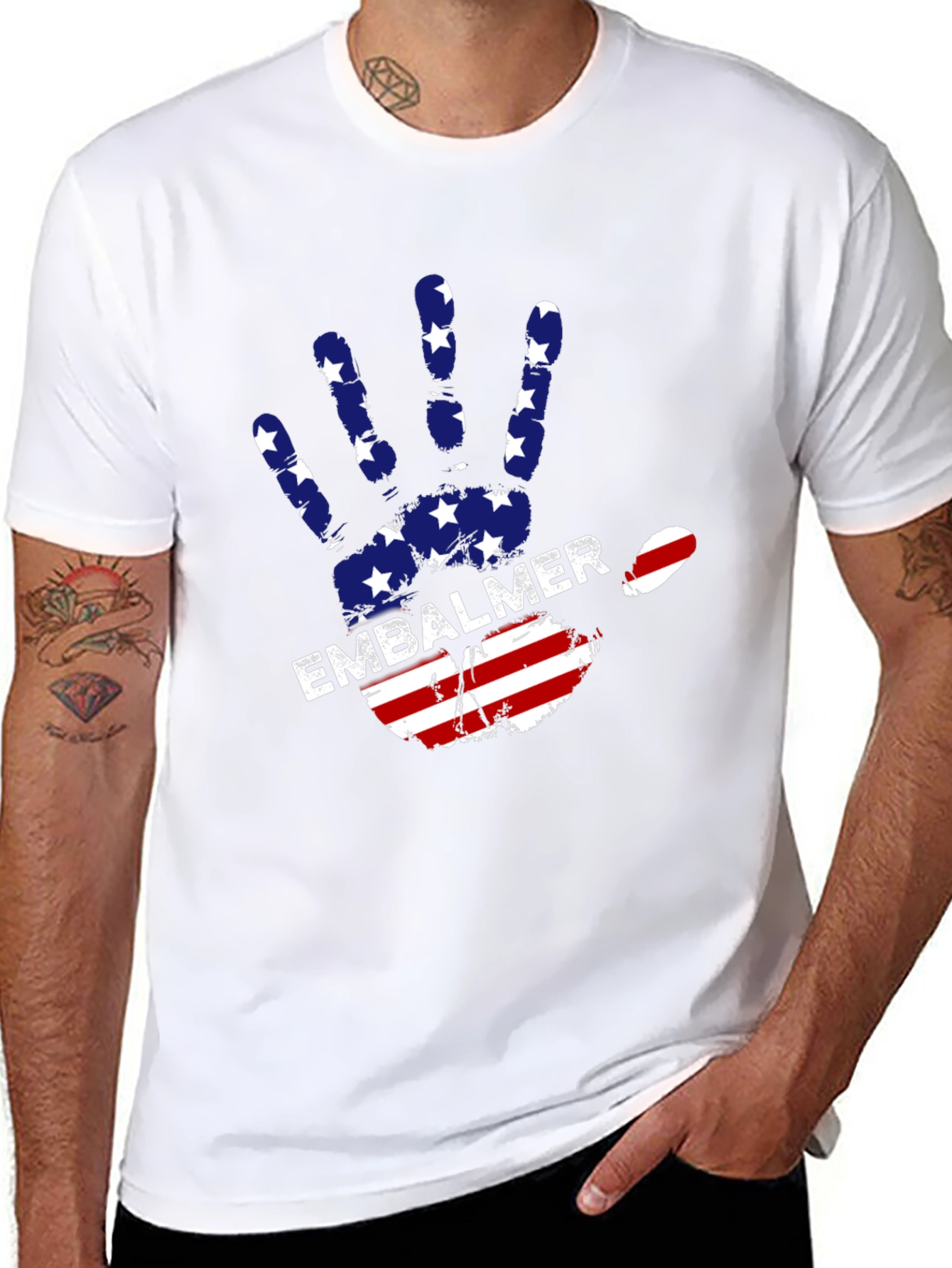 Embalmer American Flag Hand T-Shirt