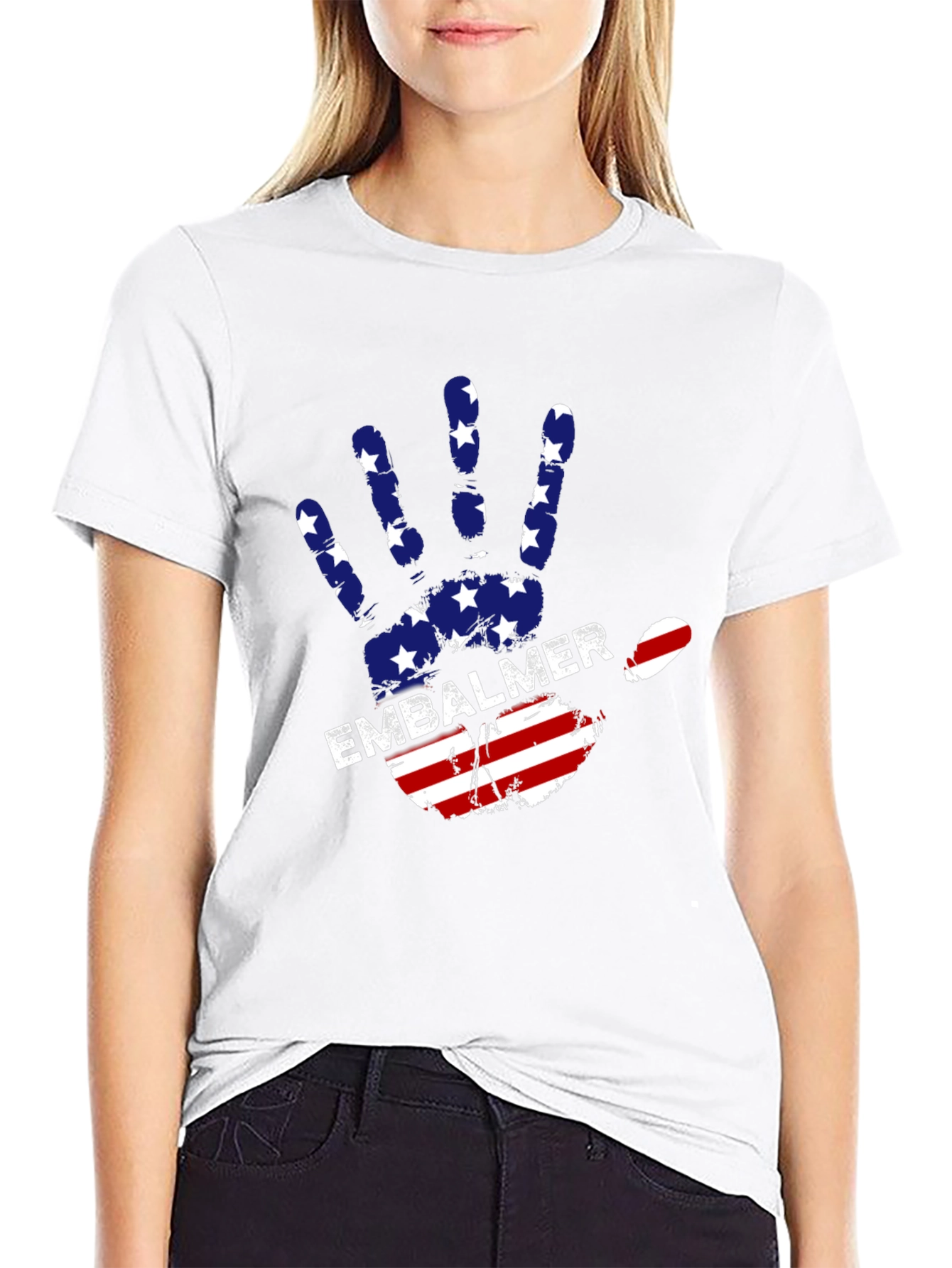 Embalmer American Flag Hand T-Shirt