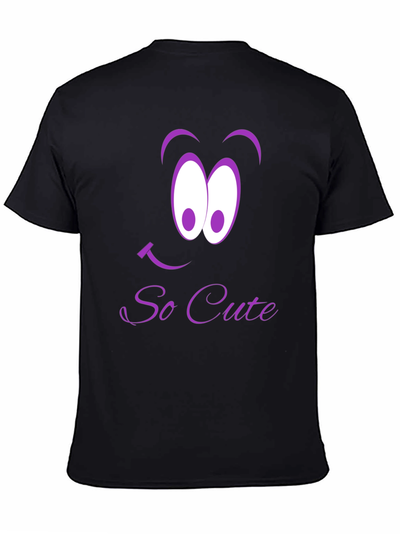 So Cute Cartoon Graphic Tee - Black