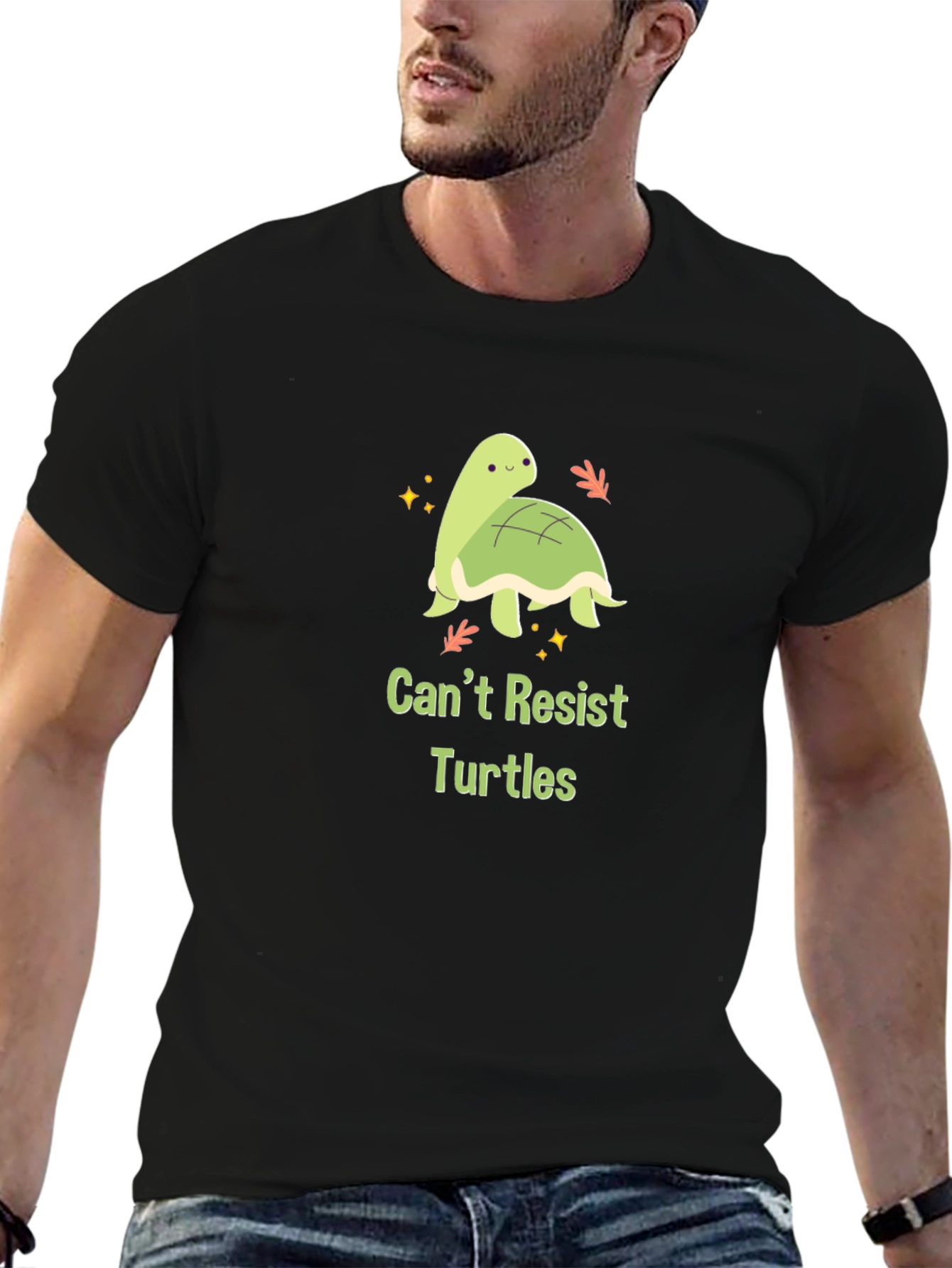 Cute Turtle Graphic Tee - Cant Resist Turtles