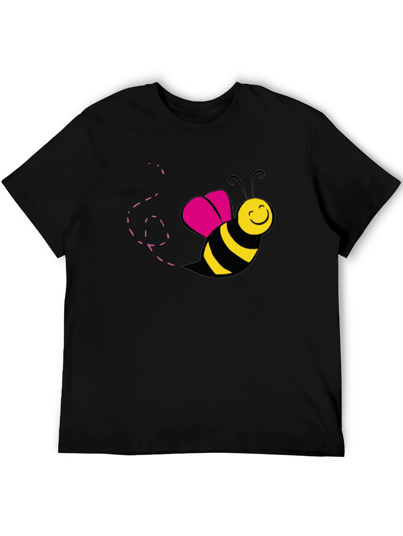 Bee Happy Graphic T-Shirt - Black Cotton Tee