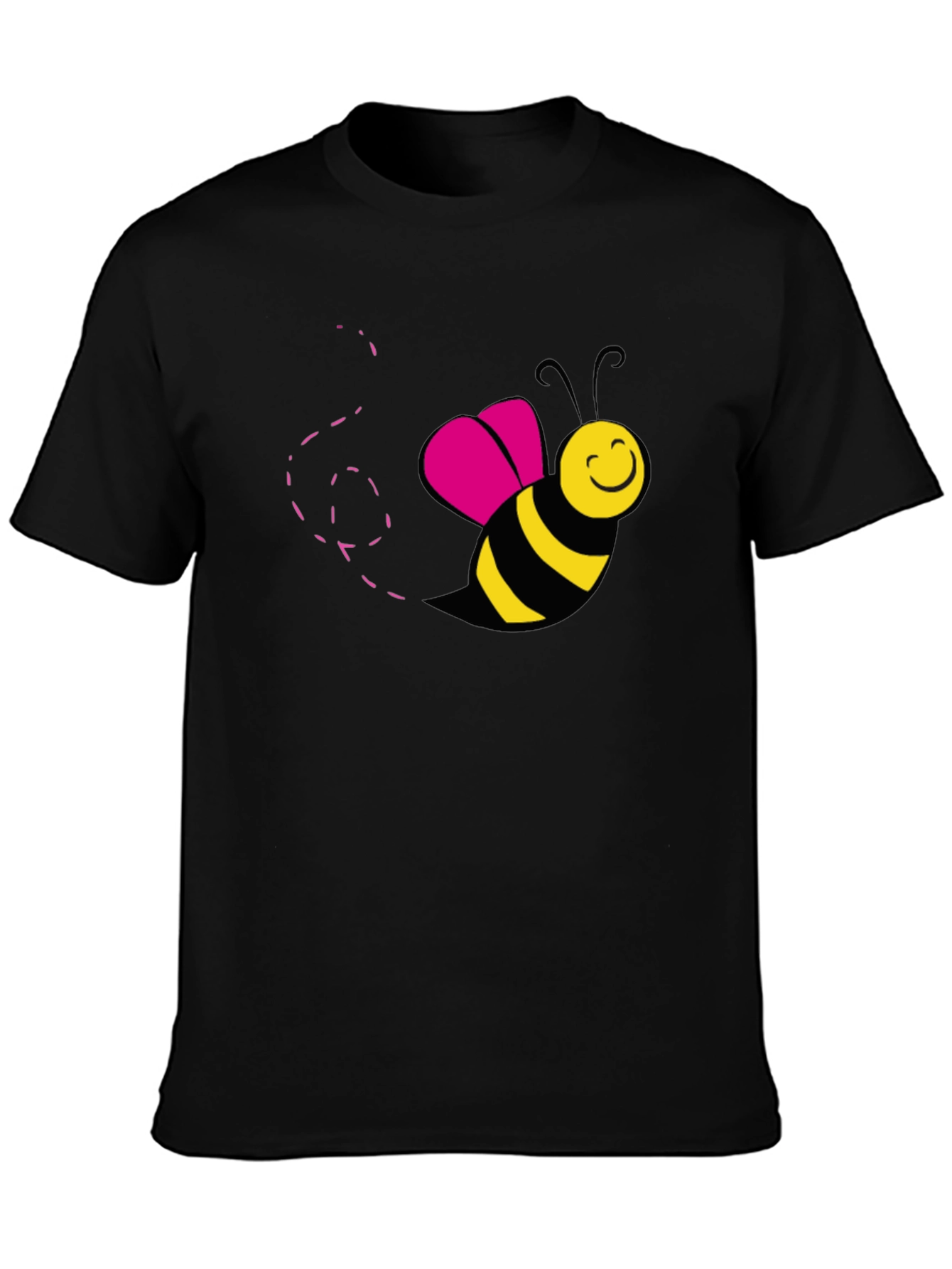 Bee Happy Graphic T-Shirt - Black Cotton Tee