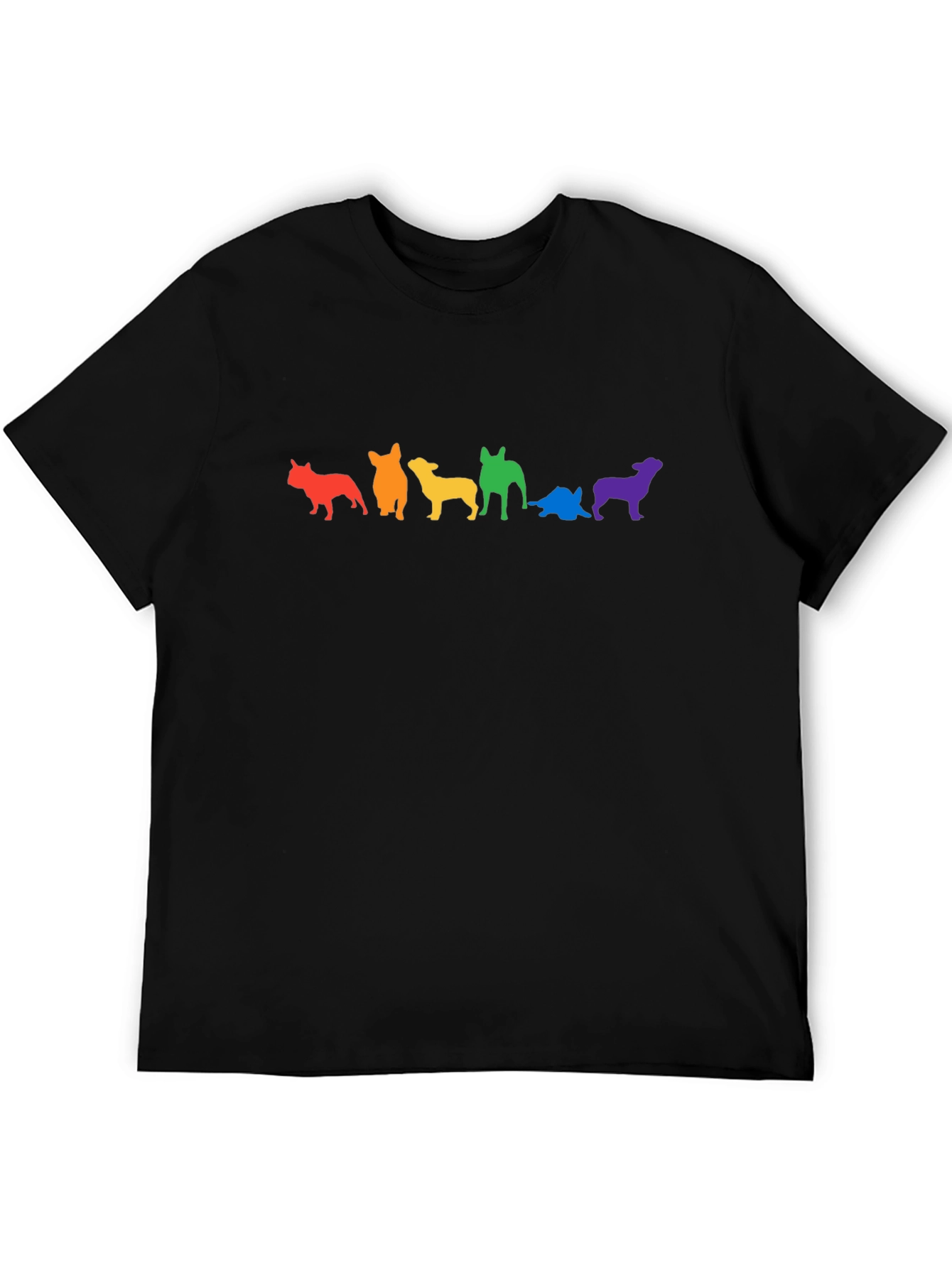 Rainbow Dog Breed Silhouette Graphic Tee